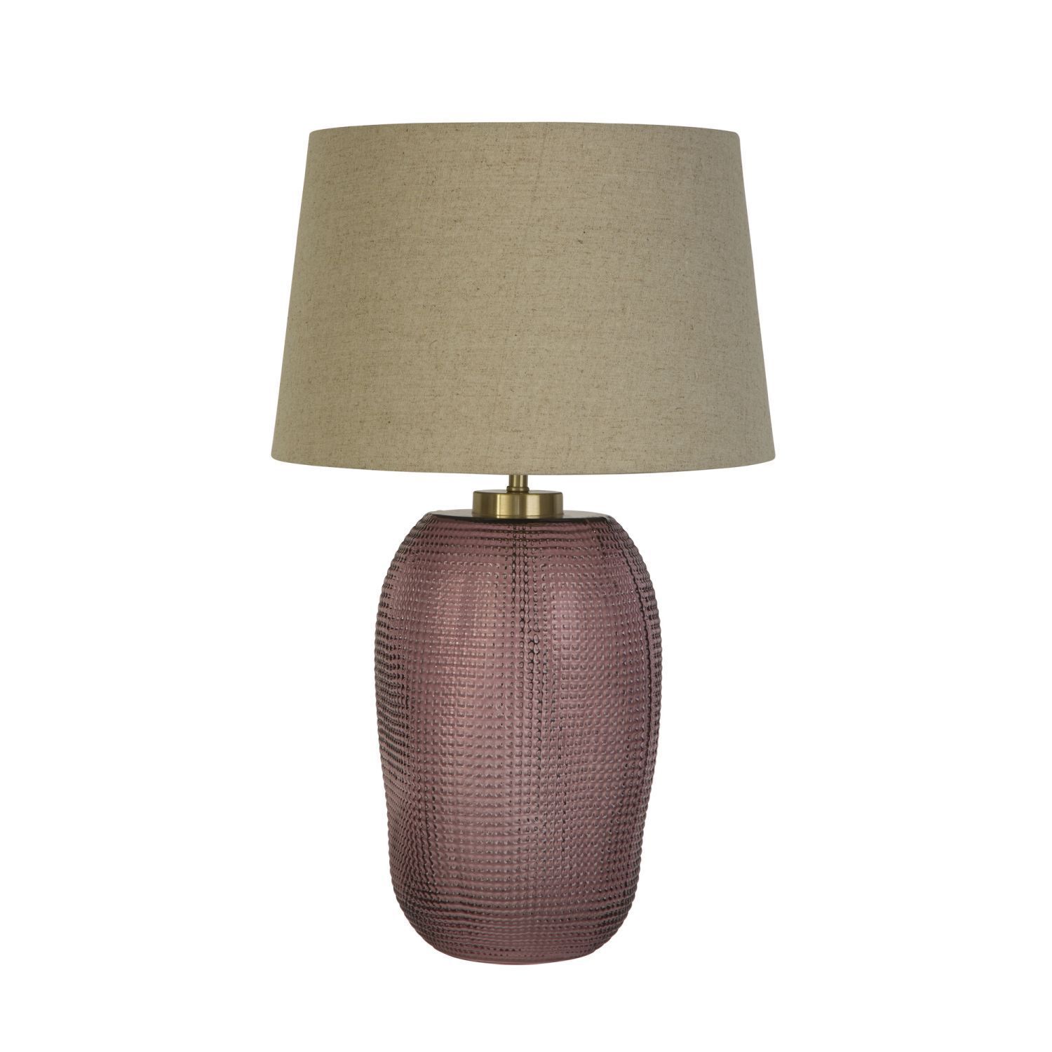 Tischlampe, Lampengehäuse, Glas/Porzellan?, Beige Lampenschirm, kubische Textur, metallbasis