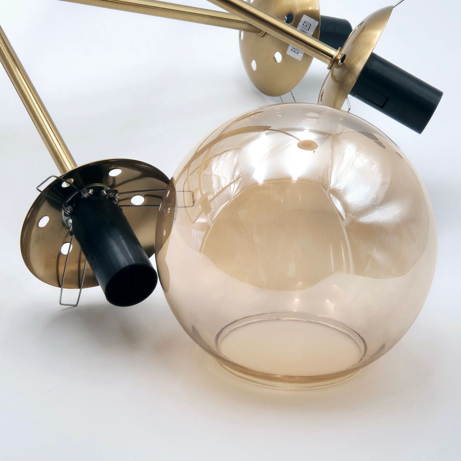 Deckenleuchte G9 Metall Glas 8-flammig B:68 cm in Gold