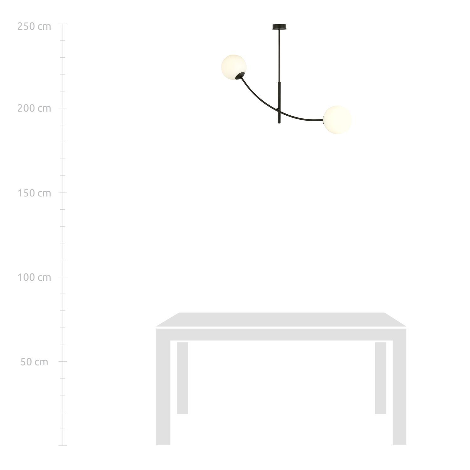 Deckenlampe Glas Metall L: 83 cm schwenkbar Schwarz Weiß E14