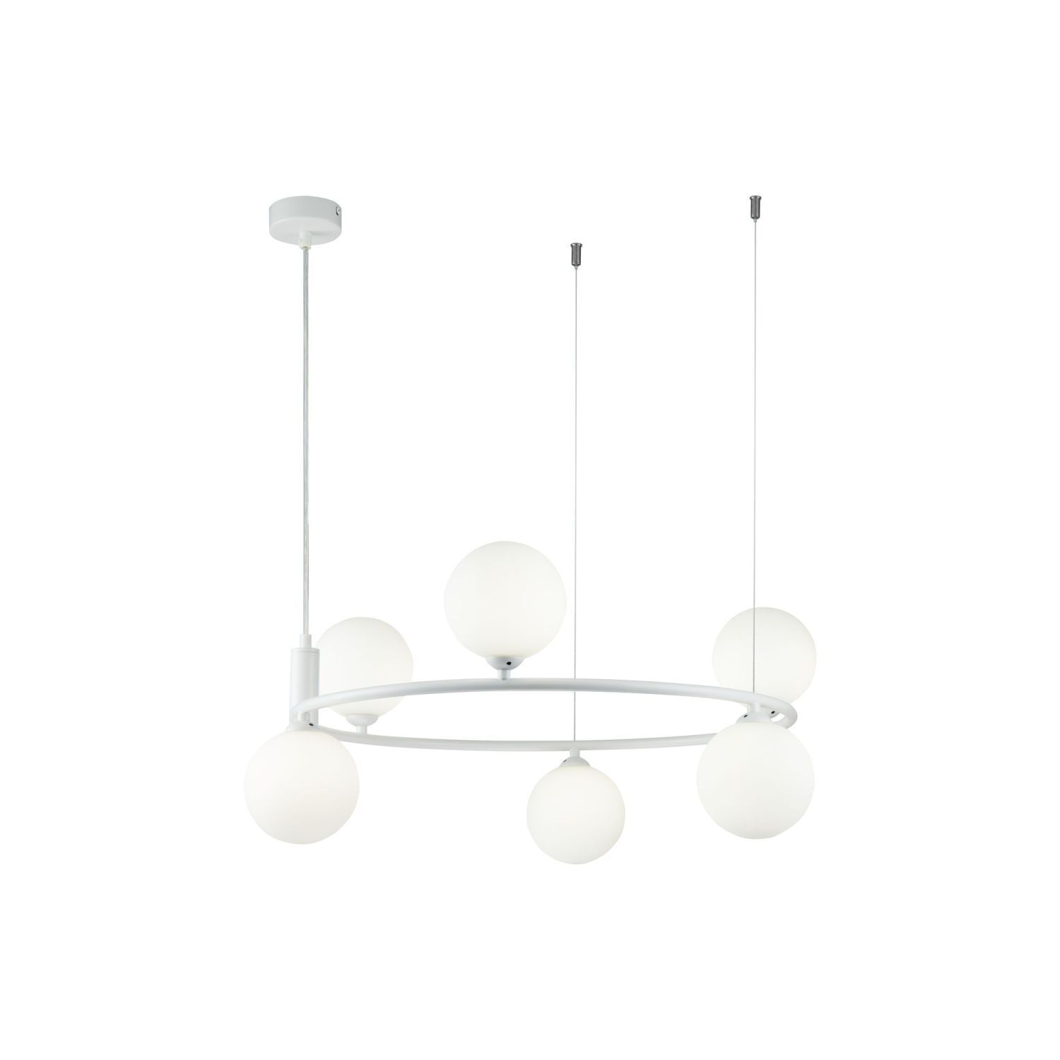 Pendelleuchte Metall Glas G9 B: 58 cm H: max. 184 cm