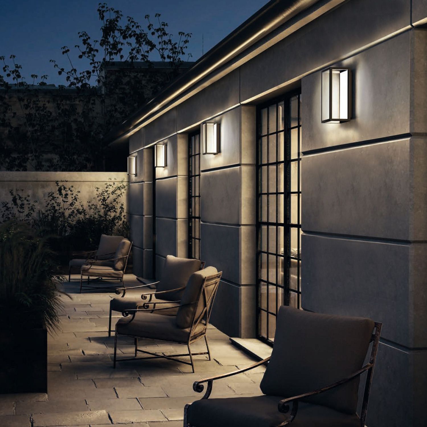 Moderne LED Wandleuchte Außen Anthrazit IP54 3000K Außenbereich, Gartenmöbel, Sitzmöbel, Beleuchtung, Terrasse