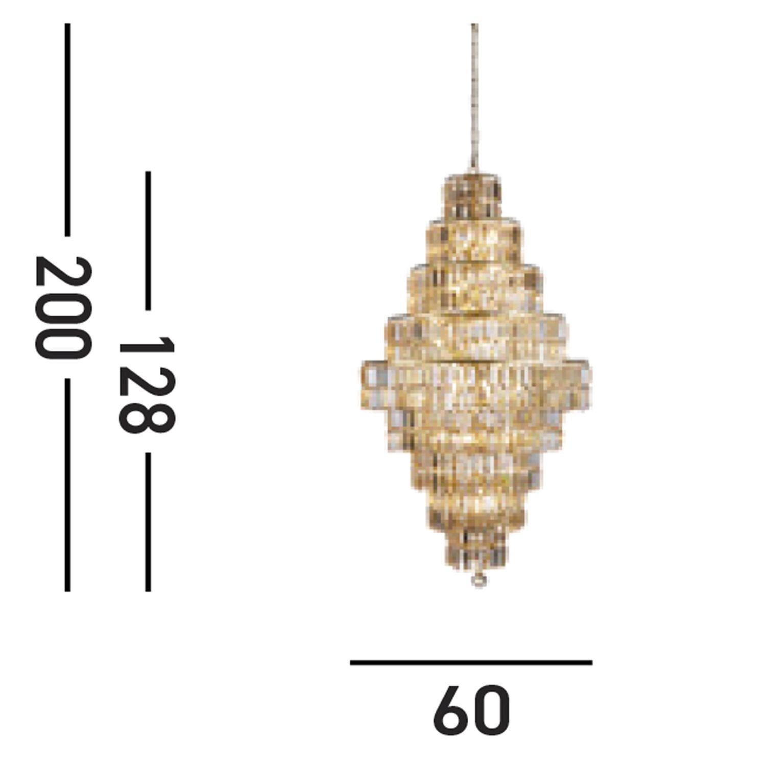 Elegante Hängelampe Glas Metall Ø60 cm E14 in Messing