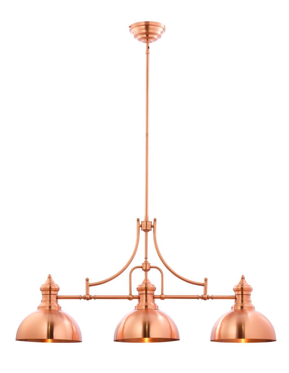 Industrial Hängelampe Metall E27 L:123cm in Kupfer