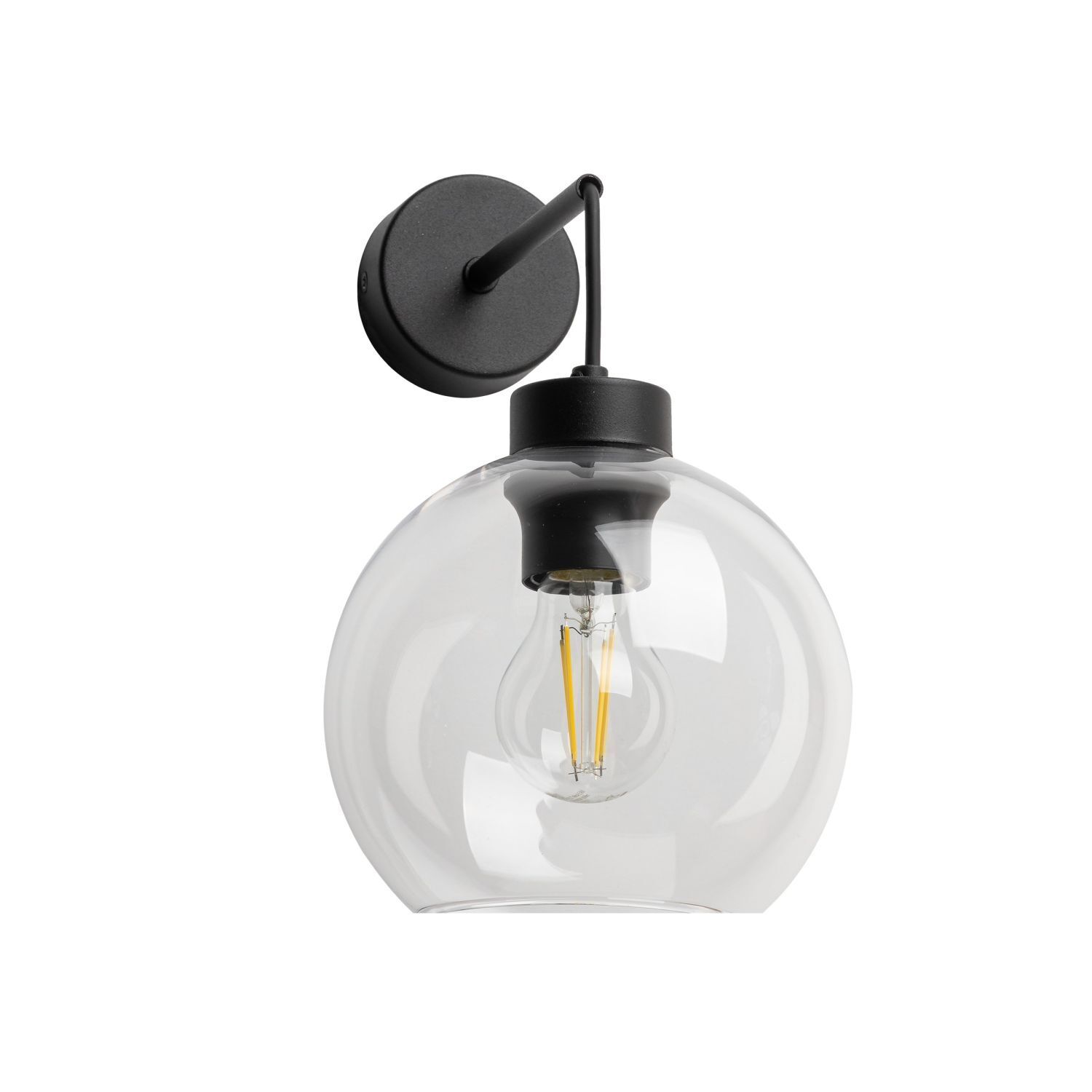 Wandlampe Kugel Schirm Glas E27 H: 28 cm B: 18 cm KALETE