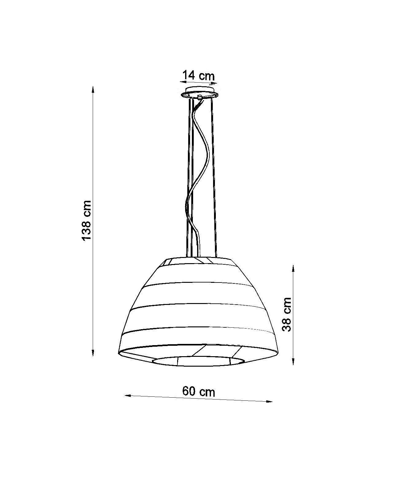 Pendelleuchte Weiß Stoff Glas Ø 60 cm groß 3x E27 DIYA