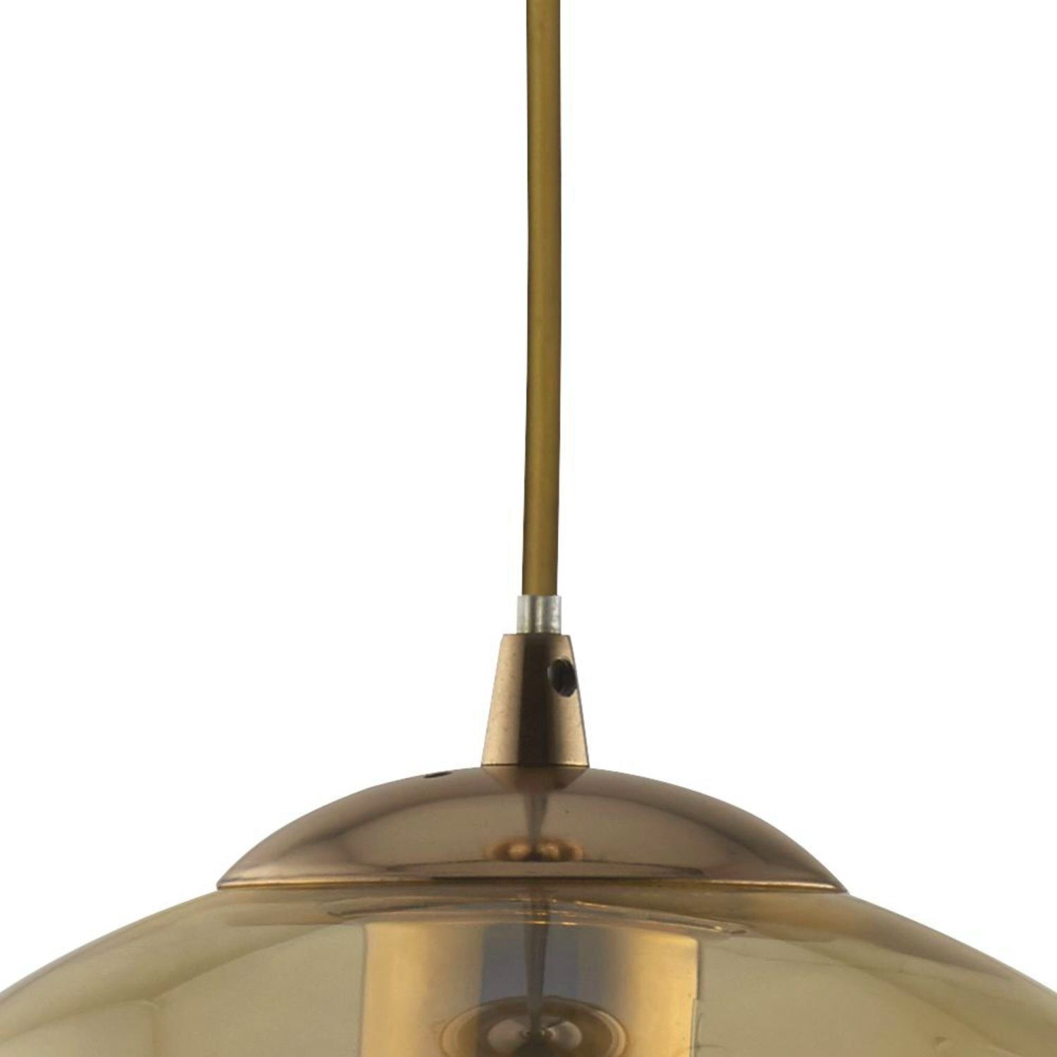 Hängeleuchte Kugel Glas Ø 30 cm E27 in Messing Antik Bernstein