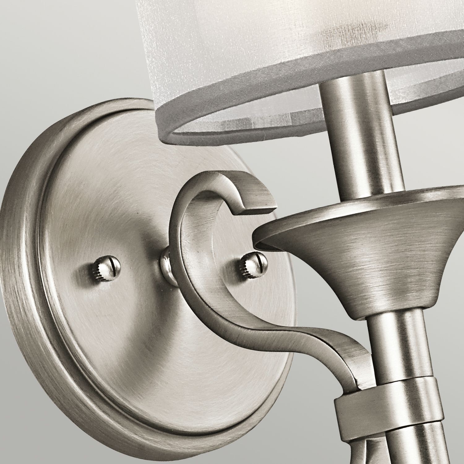 Wandleuchte Weiß Zinn antik Glas Leinen Metall Modern Lampe, Bronze