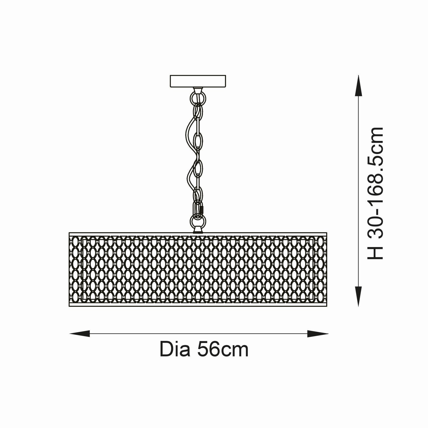 Hängeleuchte Metall Glas Stoff Ø 56 cm rund Gold Weiß 3x E27