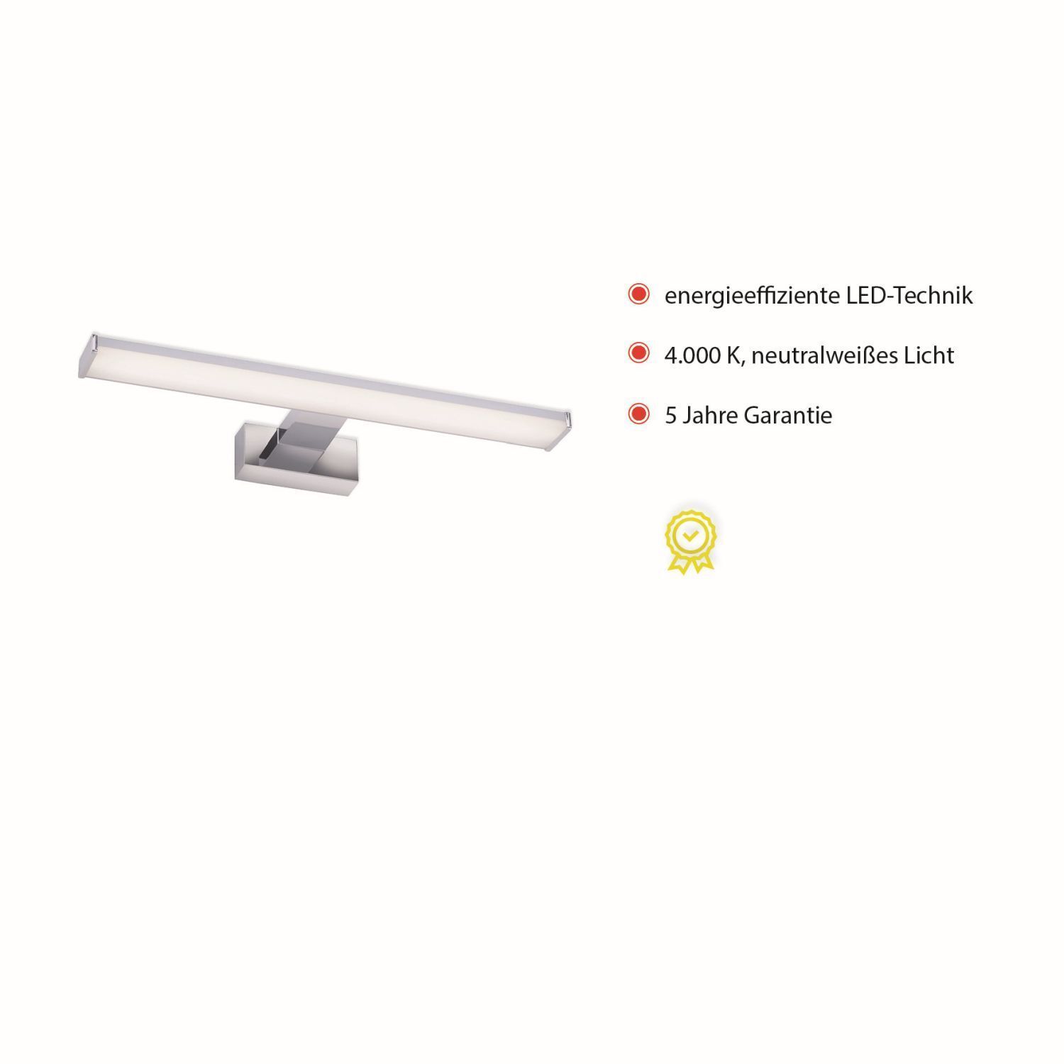 LED Wandlampe in Chrom Metall 4000 K neutralweiß 7 W Griff