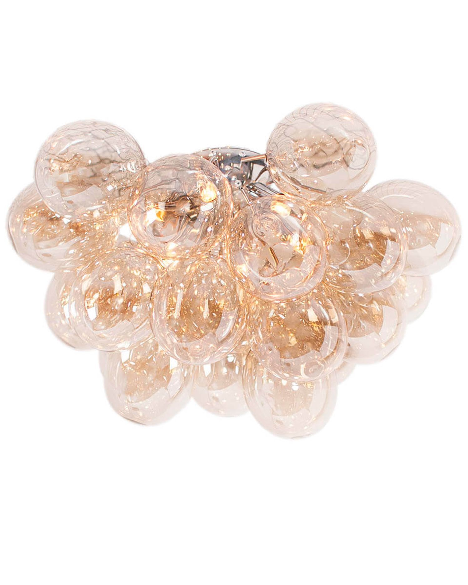 Deckenleuchte Rauchglas Metall 50 cm breit 6x G9 in Bernstein