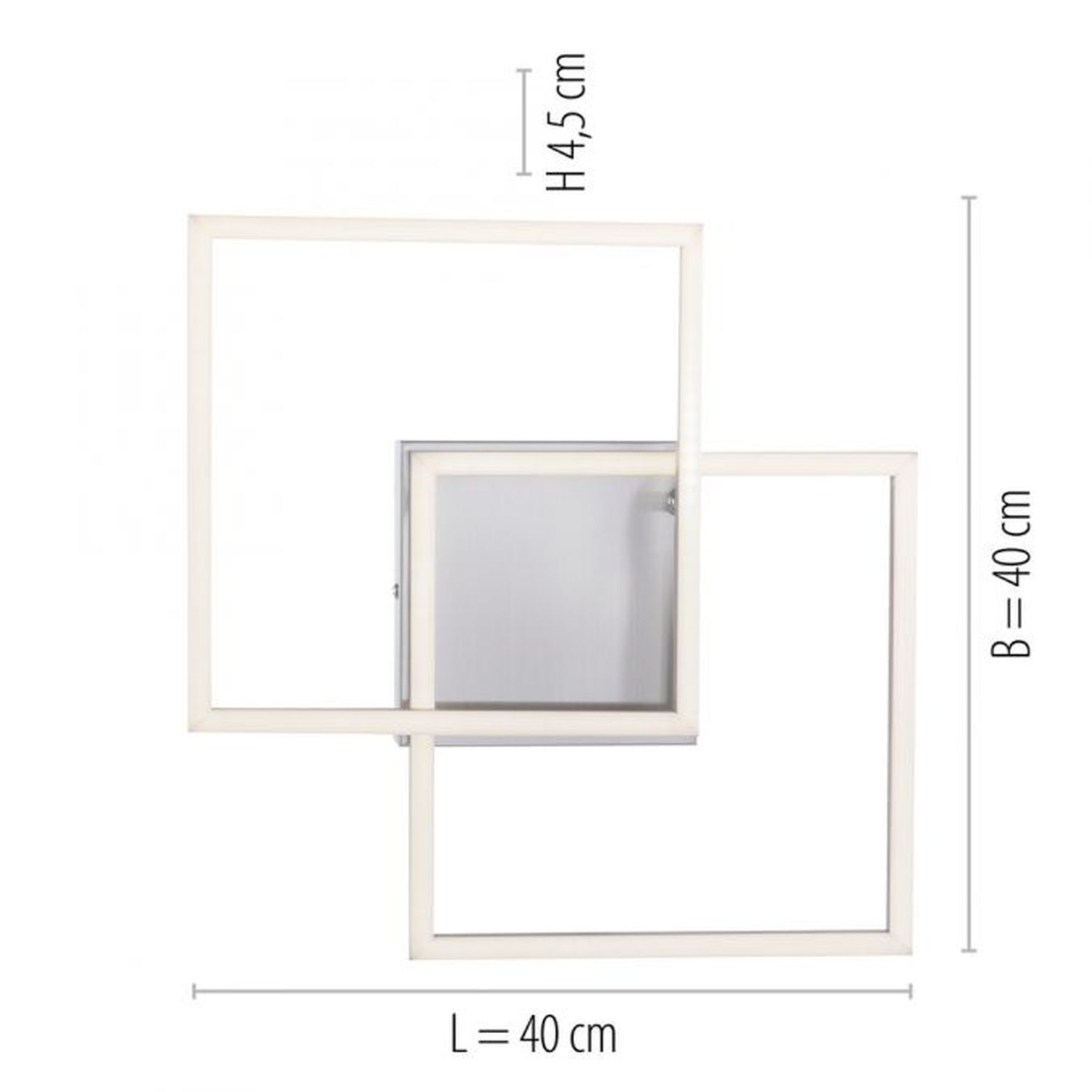 Flexible LED Deckenleuchte in Stahl 3000 K B:35,9 cm Leinwand