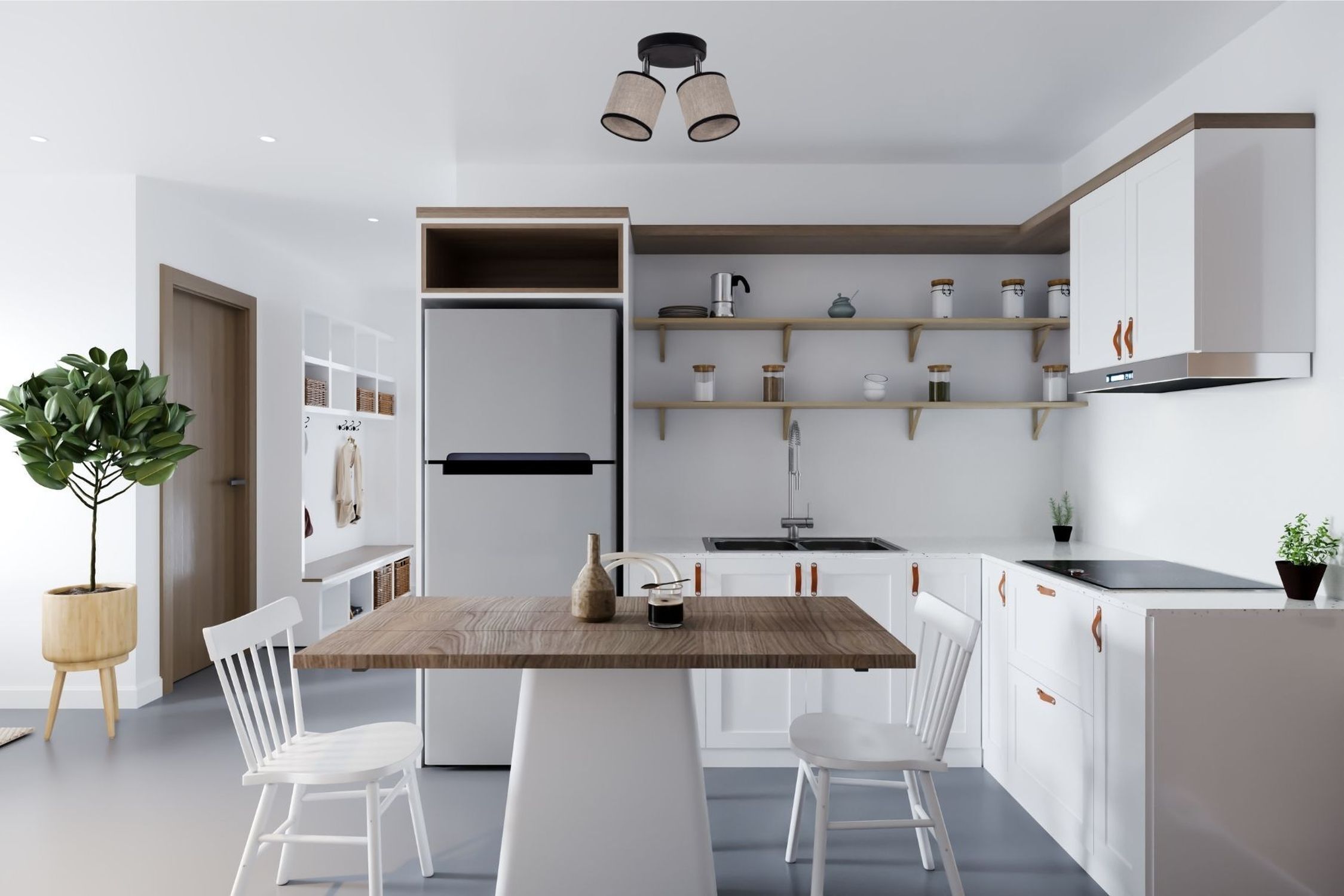 Verstellbarer Deckenstrahler blendarm Stoff E14 2-flmg Drinnen, Innenarchitektur, Esszimmer, Esstisch, Küche