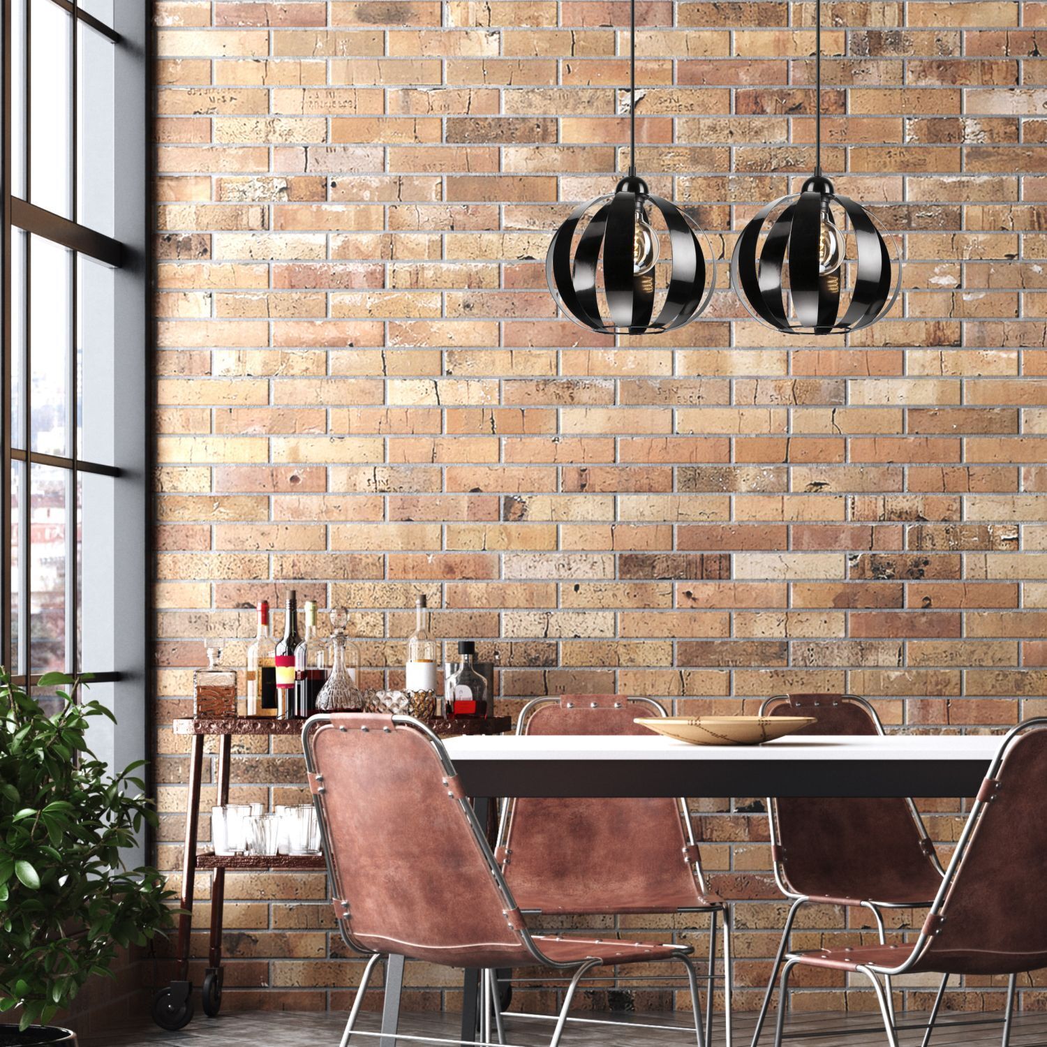 Hängeleuchte 2-flammig höhenverstellbar Metall Schwarz E27 Hängeleuchte 2-flammig höhenverstellbar Metall Schwarz E27