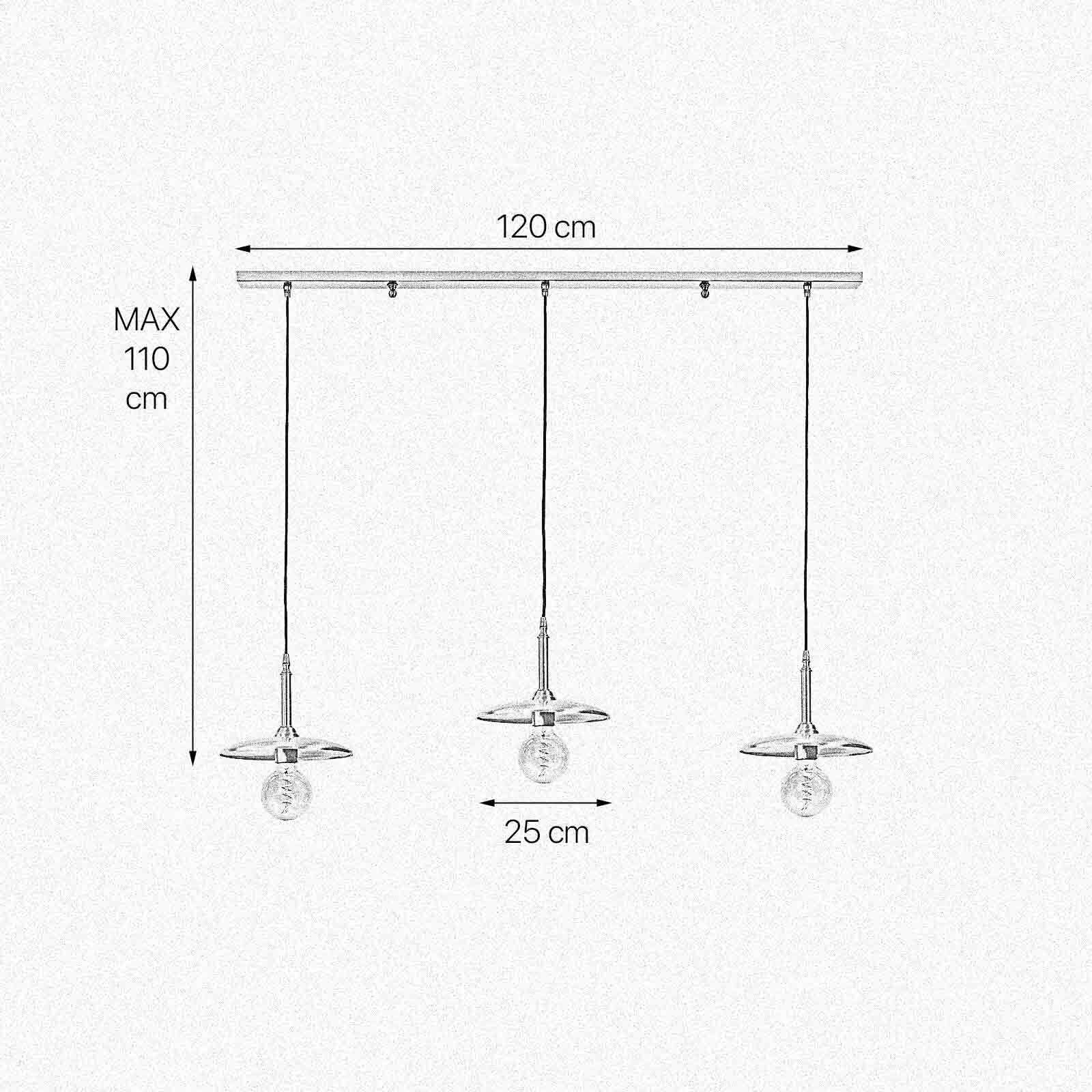 Hängelampe 3-flammig in Bronze hell E27 Messing massiv Diagramm, Handlung