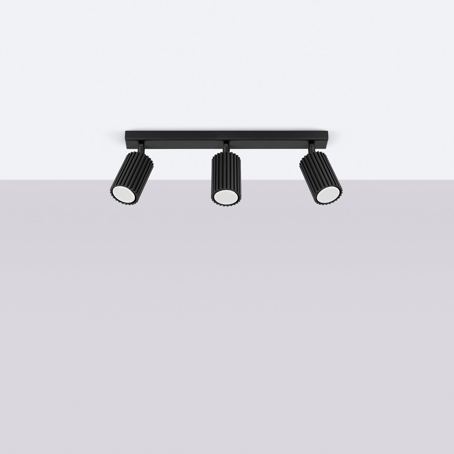 Deckenstrahler Schwarz 3-flammig B: 45 cm schwenkbar GU10