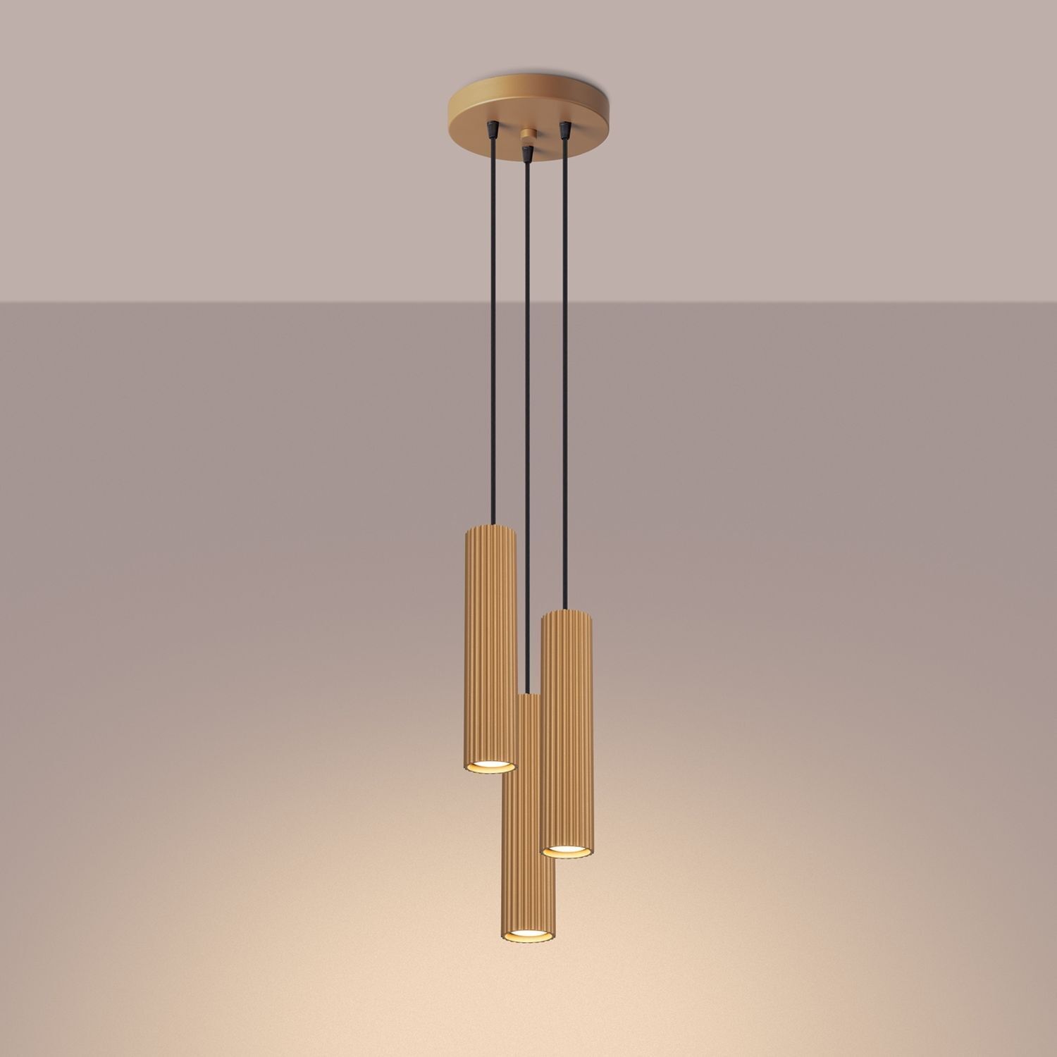 Hängelampe 3-flammig GU10 Aluminium B: 19,5 cm in Gold