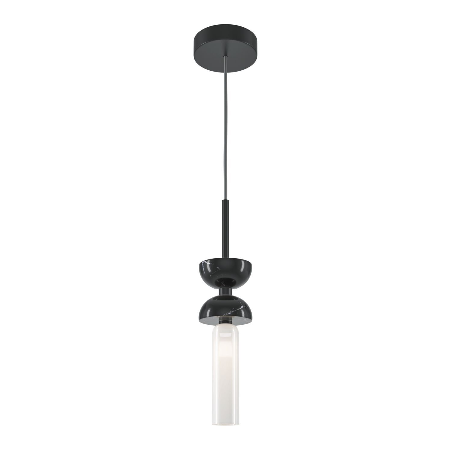 Hängeleuchte Metall Glas rund D: 10 cm H: max. 336,5 cm