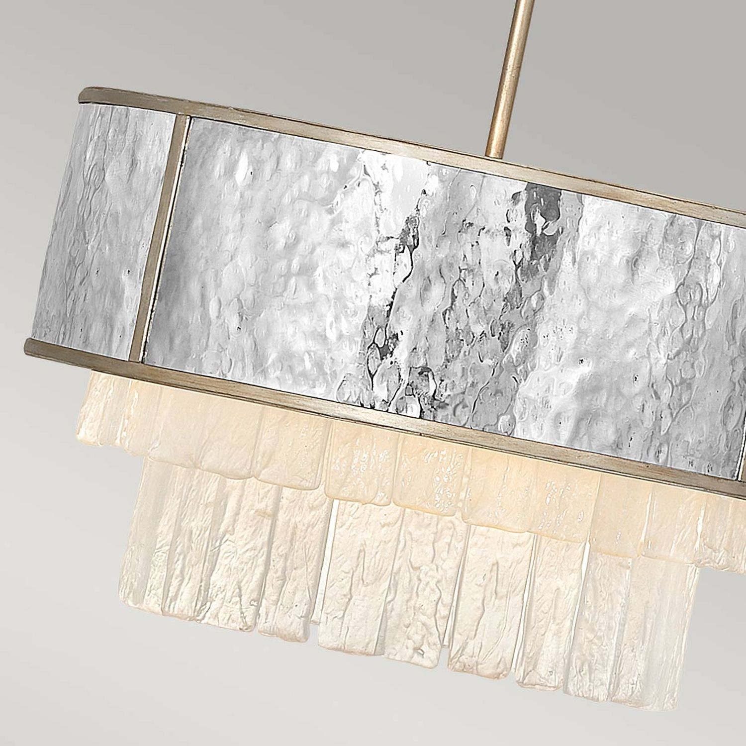 Hängeleuchte Modern Ø 50,8 cm rund Edelstahl Kristall