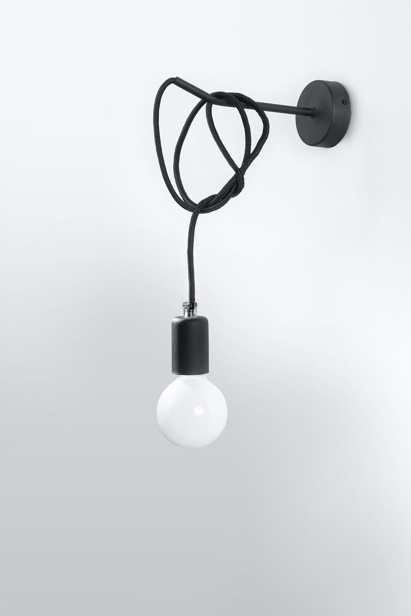 Wandlampe Schwarz verstellbar H: bis 1 m E27
