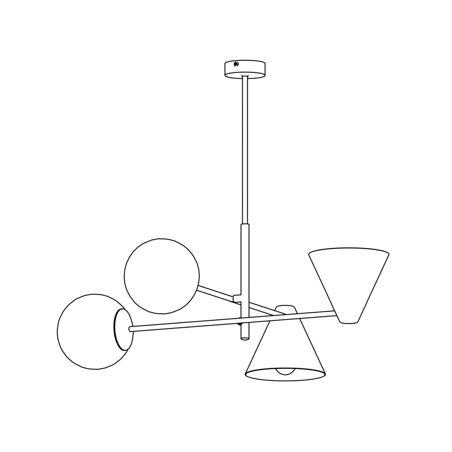 Schwarze Deckenlampe Metall Glas B:70 cm E14 blendarm Schwarze Deckenlampe Metall Glas B:70 cm E14 blendarm