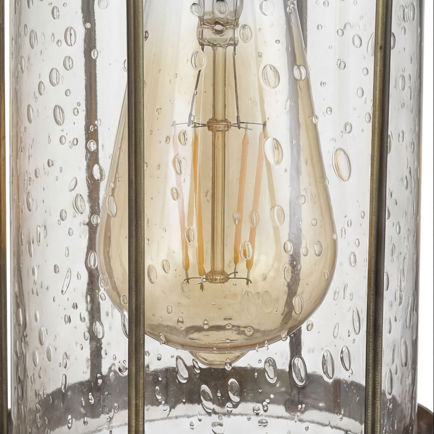 Glühbirne, Edison-Glühbirne, Vintagedesign, Transparente Glasfassung, Luftblasen-Detail