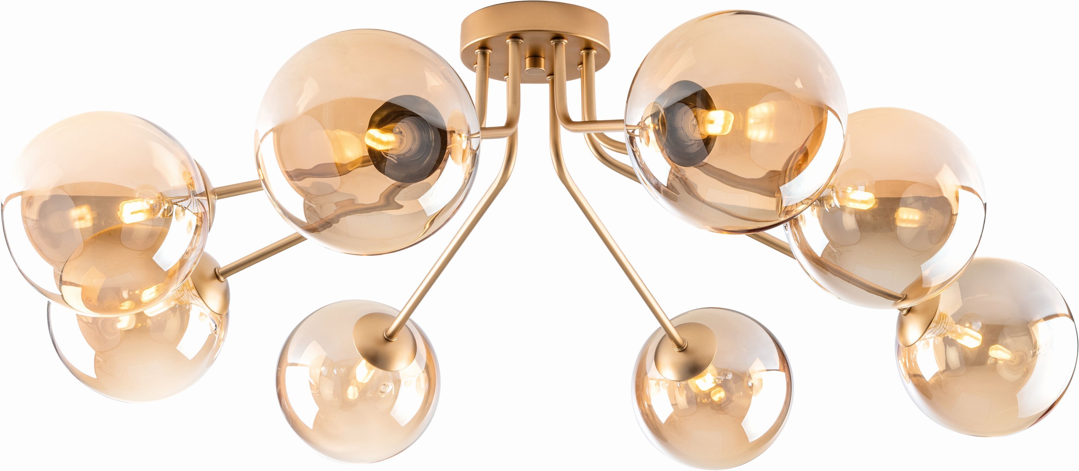Deckenlampe Glas Metall Messing Champagner L:88 cm G9
