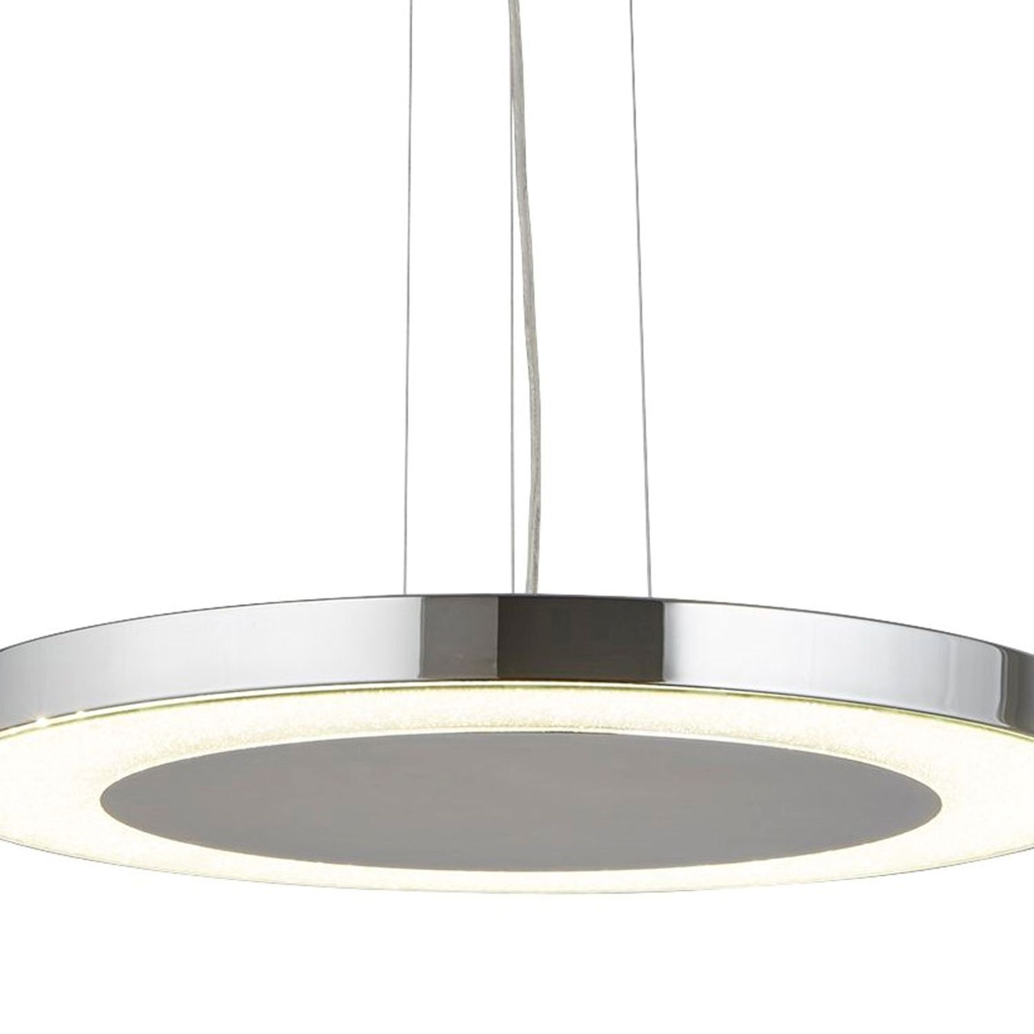 Stylische LED Pendelleuchte Metall Glas Ø50 cm in Chrom