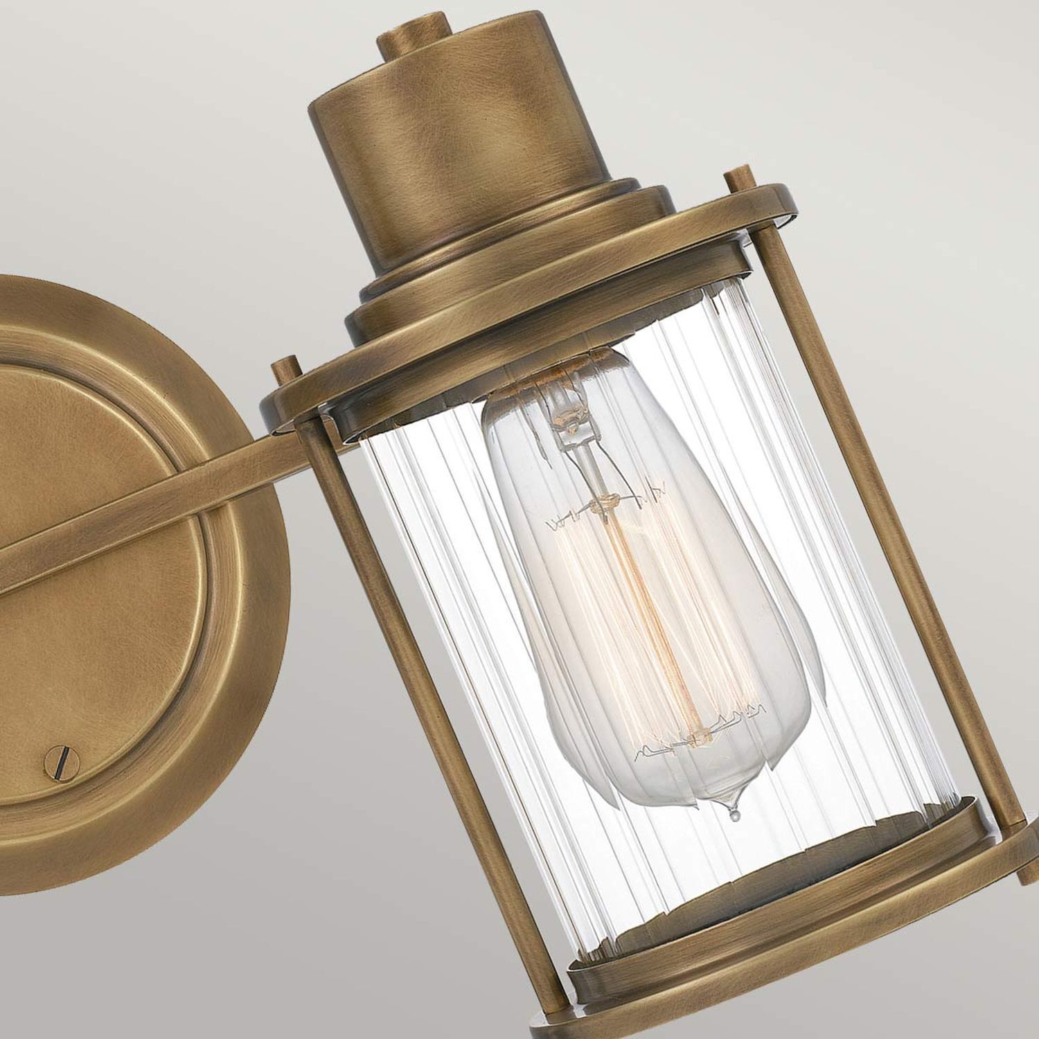 Wandleuchte Bad Vintage IP44 B: 38,1 cm Metall Glas 2x E27 Leuchte, Lampe