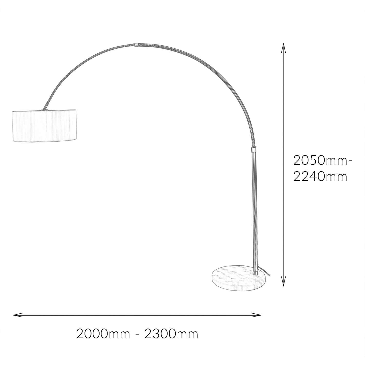 Stehlampe 200cm Retro Wohnzimmerlampe Design Ø48cm Lampe