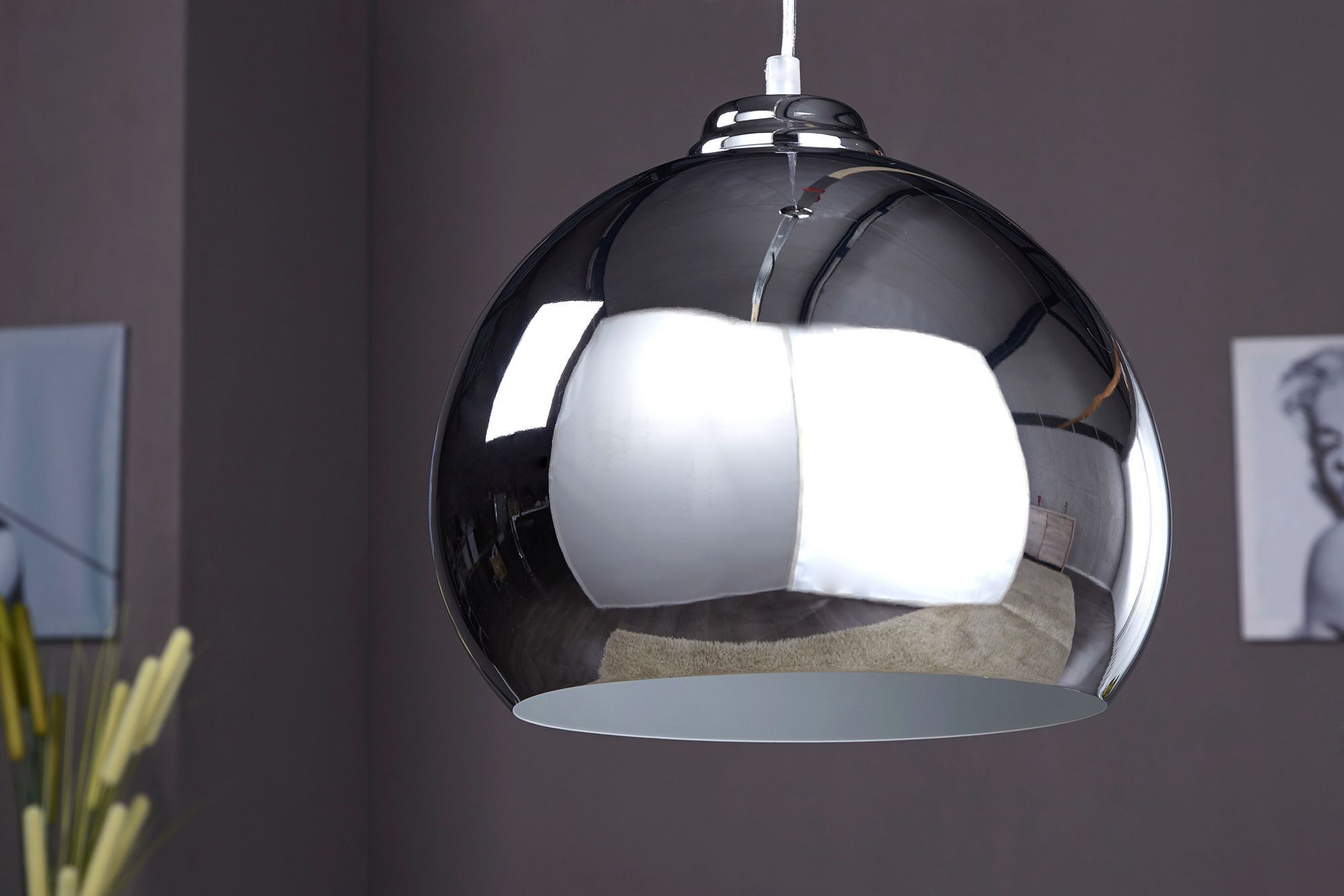 Pendellampe Ø30cm rund Retro Lampe Esszimmer Kugel