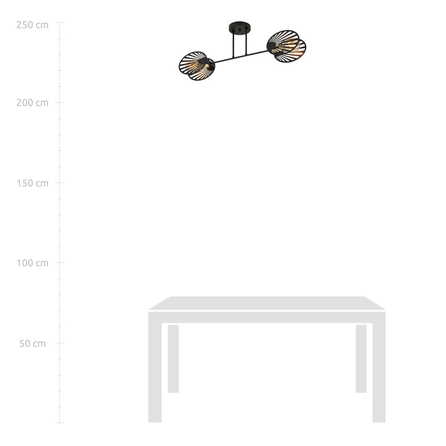 Deckenlampe Metall Schwarz 86 cm lang Modern CADMUS