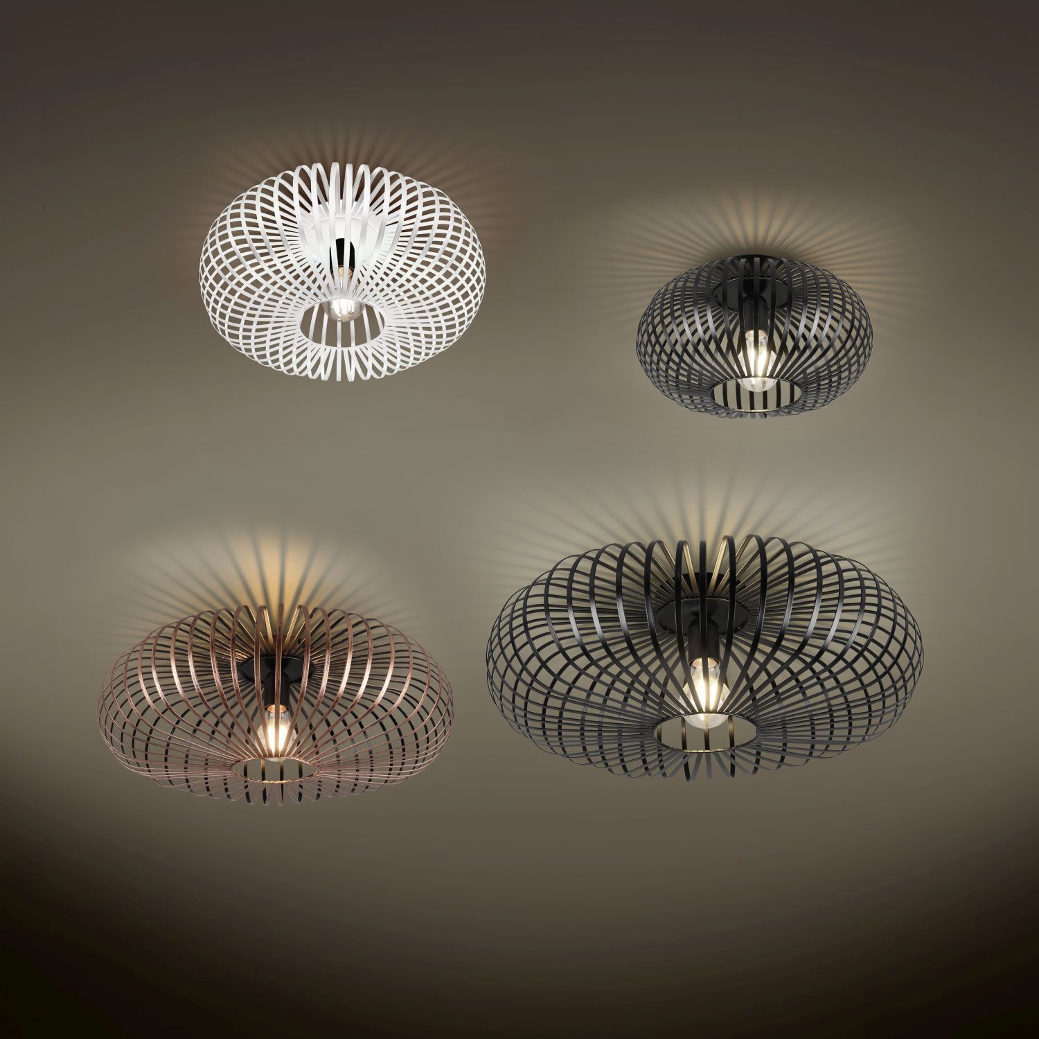 Industrial Deckenleuchte Metall Kupfer Antik E27 Ø40 cm Leuchter, Lampe, Deckenleuchte