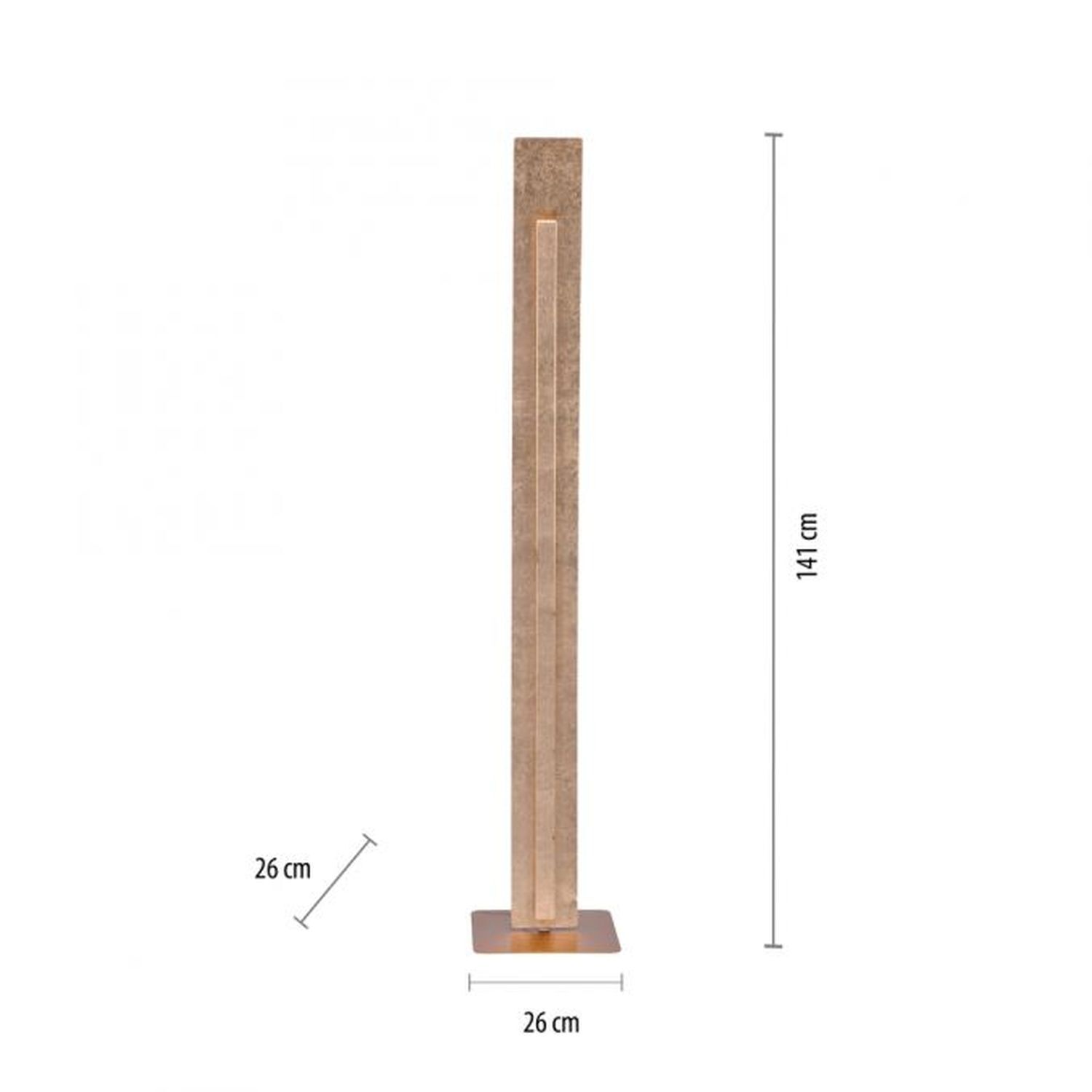 Elegante LED Stehlampe warmweiß 141 cm in Blattgold