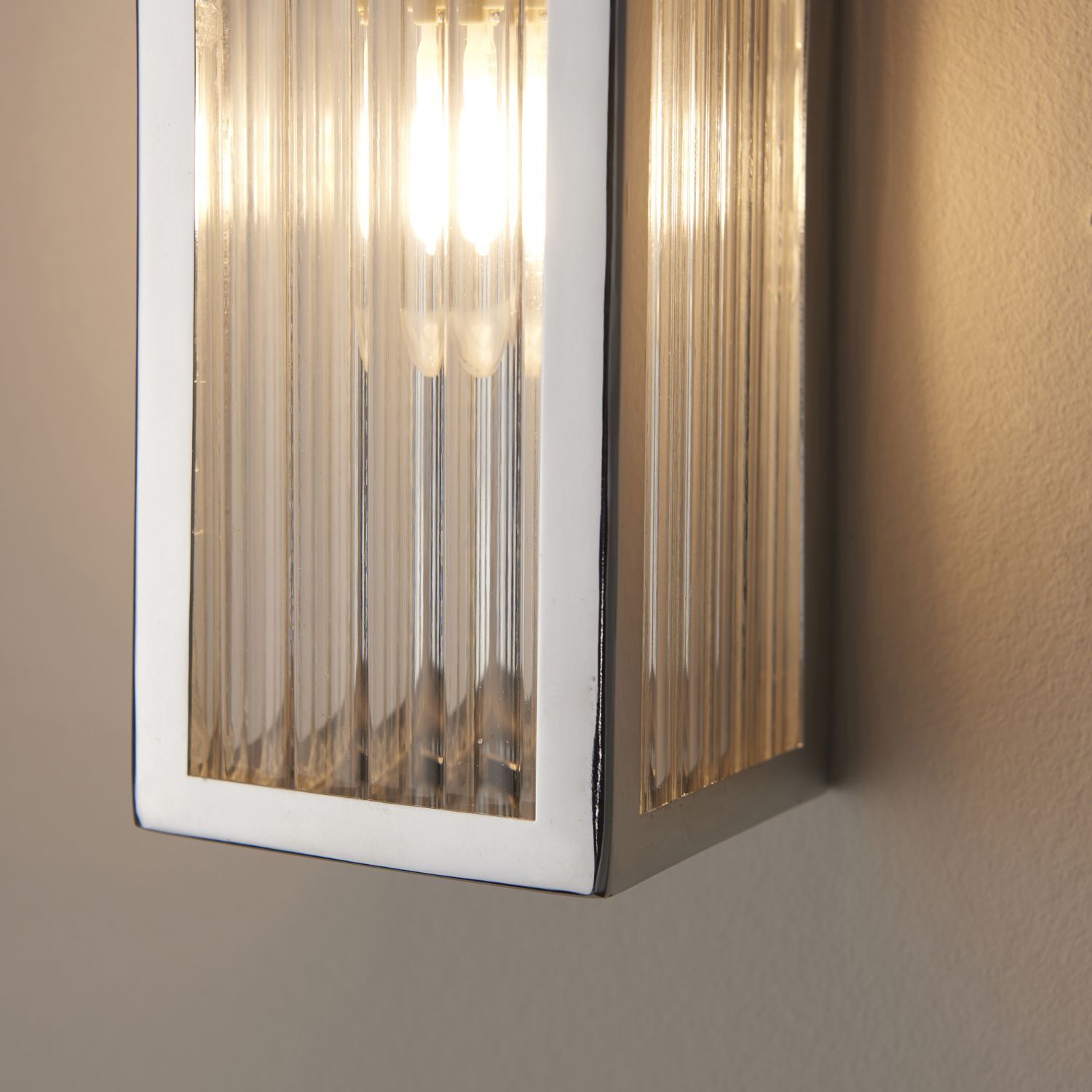 Wandlampe Bad IP44 Chrom Weiß für G9 H: 21,5 cm klein