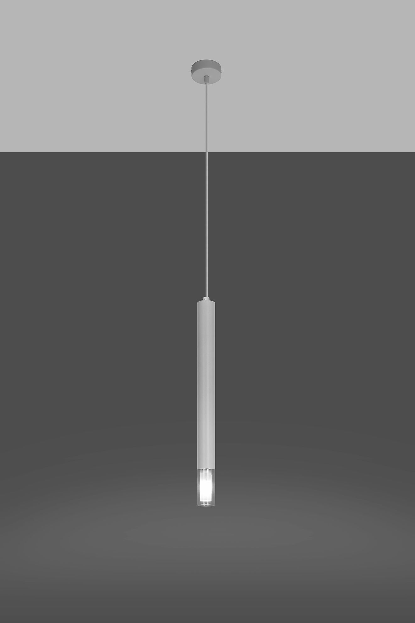 Hängelampe schmal Ø 4 cm Metall Glas G9 Zylinder Modern