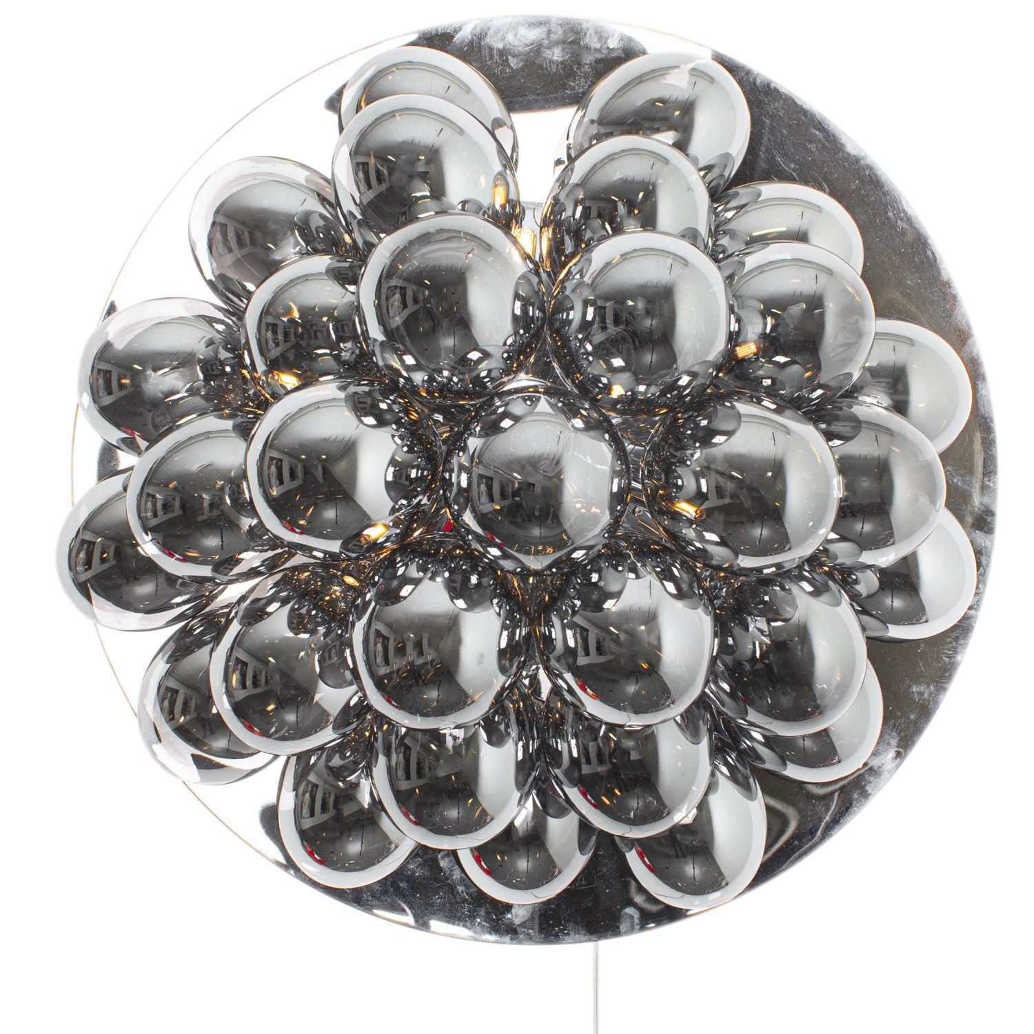 Lampe, Kugelstruktur, Metall, Chromsilber, Deckenlampe