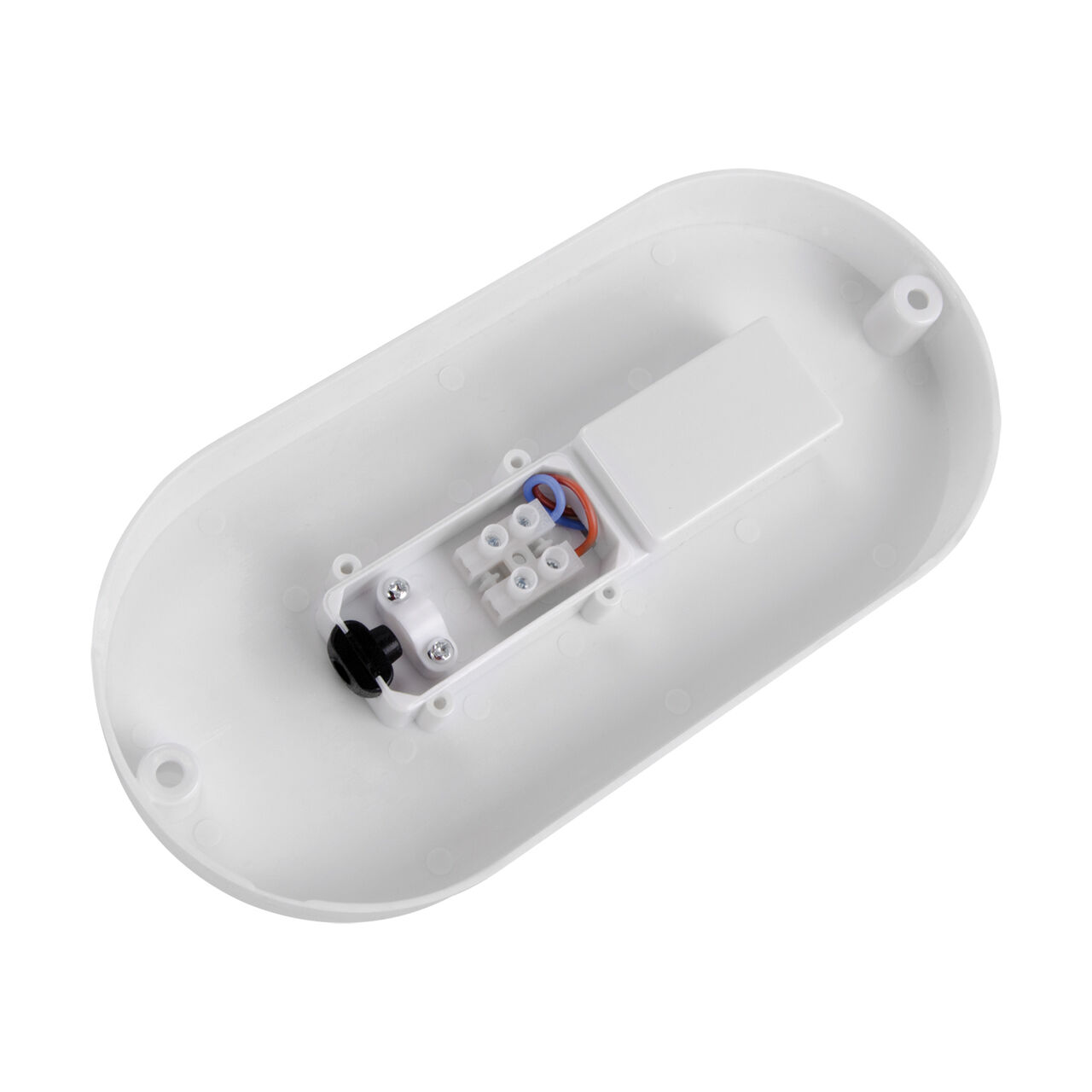 LED Außenleuchte Decke IP65 Weiß oval blendarm
