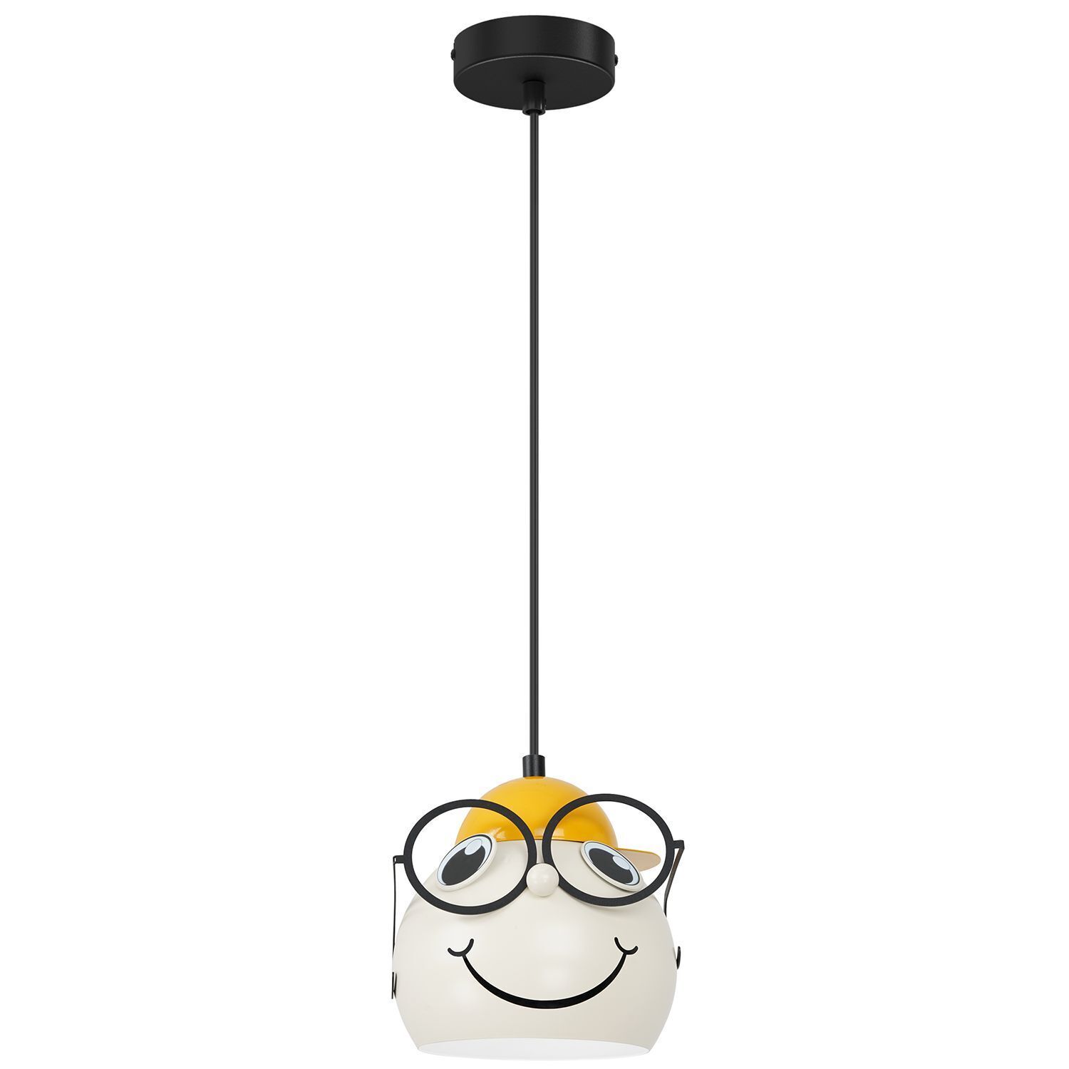 Kinderzimmerlampe Weiß Gelb Ø 16,5 cm Glas Metall