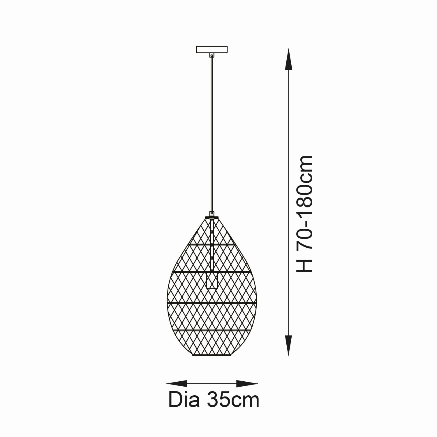 Schwarze Hängelampe Rattan Metall Ø 35 cm Handarbeit Boho