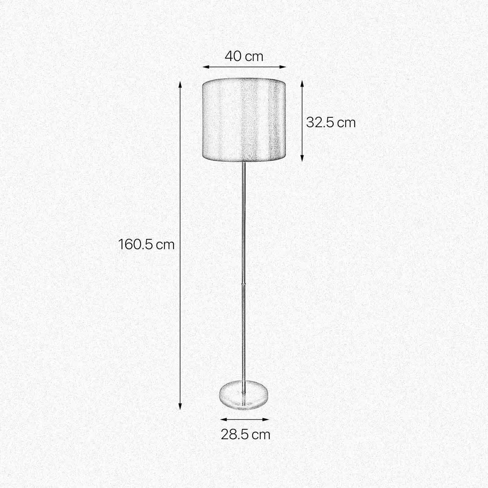 Stehlampe E27 160,5 cm in Bronze hell Braun Messing Stoff