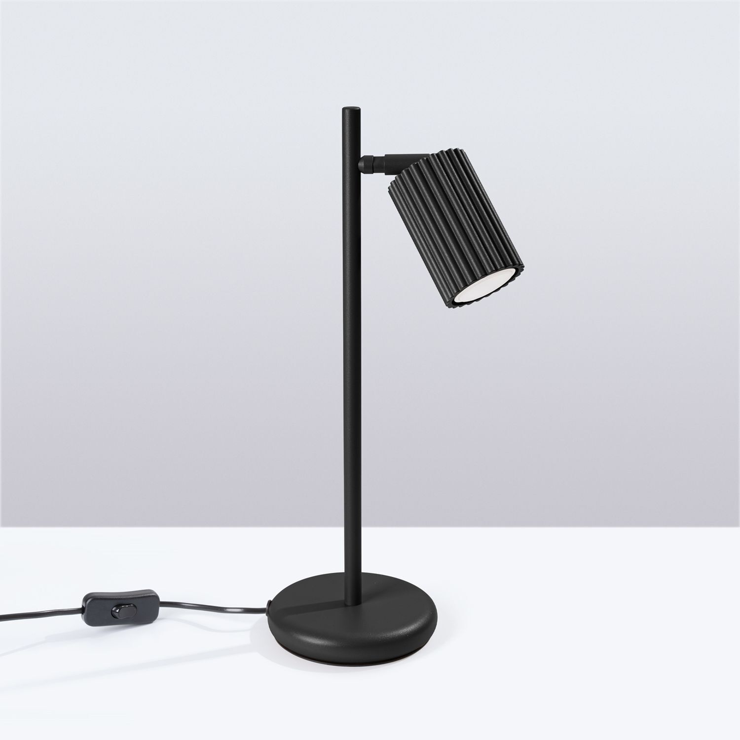 Schreibtischleuchte Schwarz H: 43 cm schwenkbar Aluminium GU10