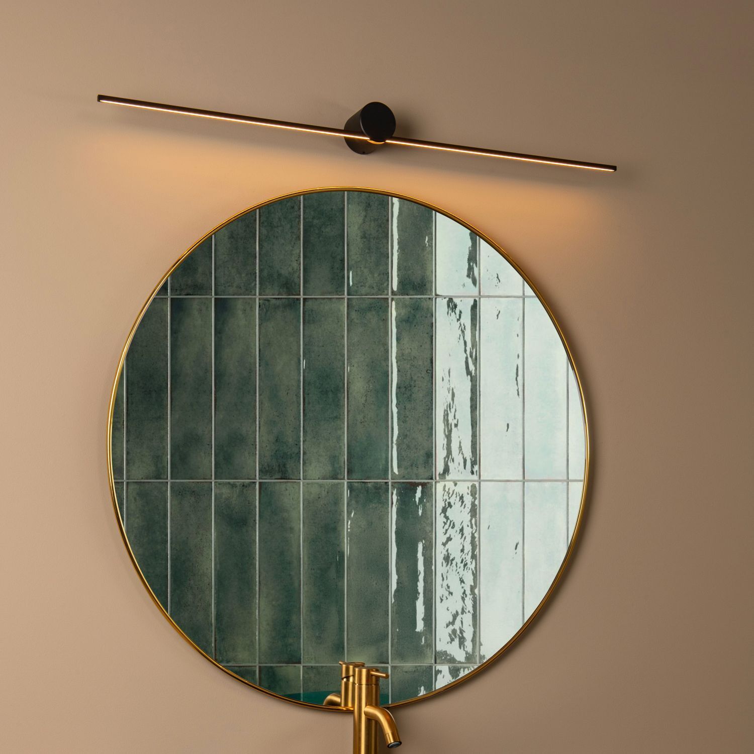 LED Wandleuchte Schwarz 2700 K IP44 L:90 cm edel Drinnen, Innenarchitektur