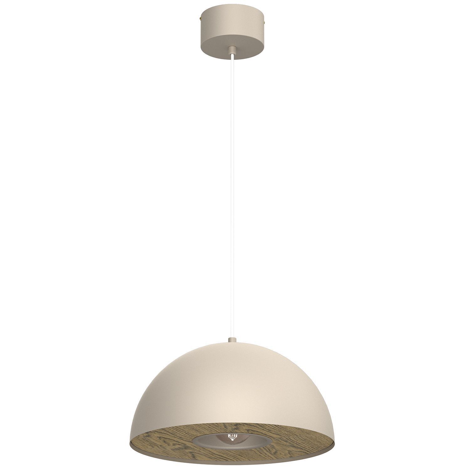 Runde Hängelampe Metallschirm Beige Ø35 cm E27 Loft