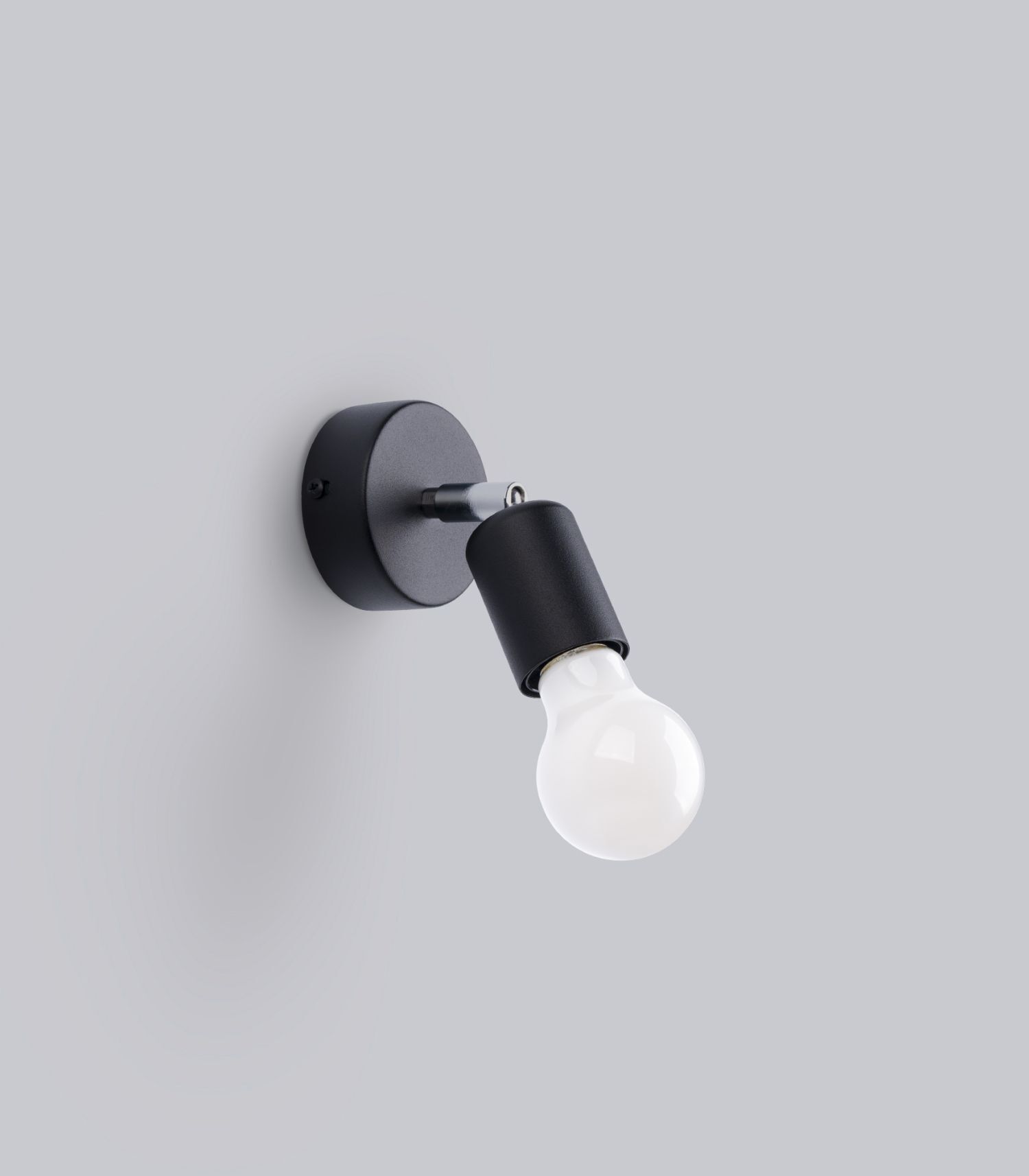 Spot Lampe Wand Schwarz rund Ø 8 cm klein für E27