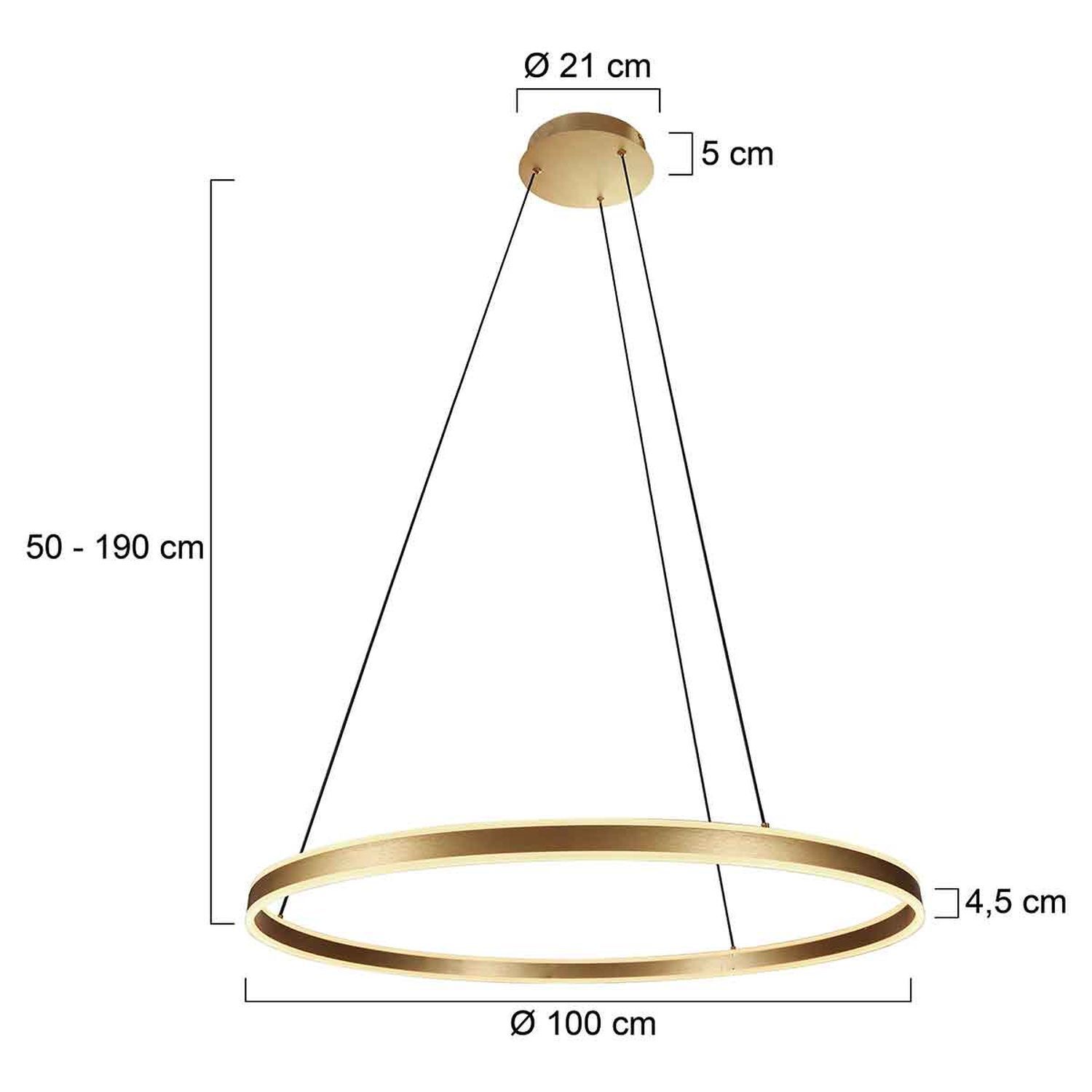 LED Pendelleuchte Metall Kunststoff Ø100 cm 80 W 2700 K