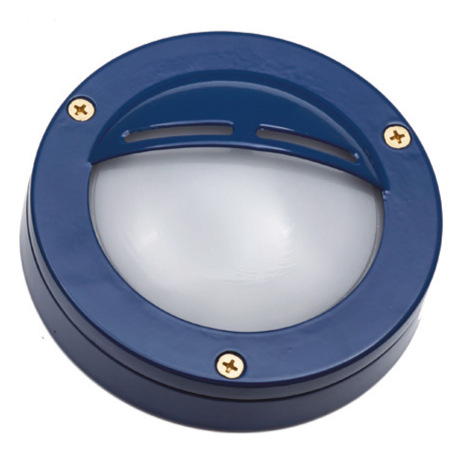 Wandlampe außen Messing Glas G9 IP64 D: 14 cm rund Blau