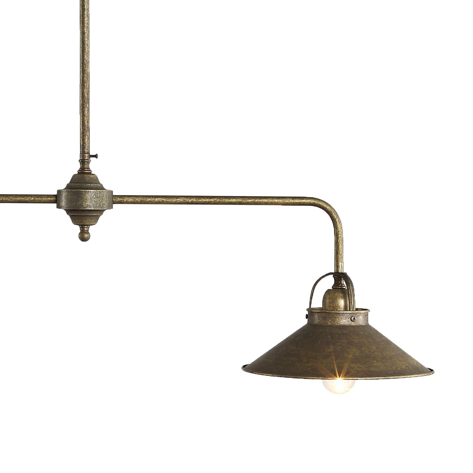 Deckenlampe 2-flammig E27 in Bronze Antik Echt-Messing