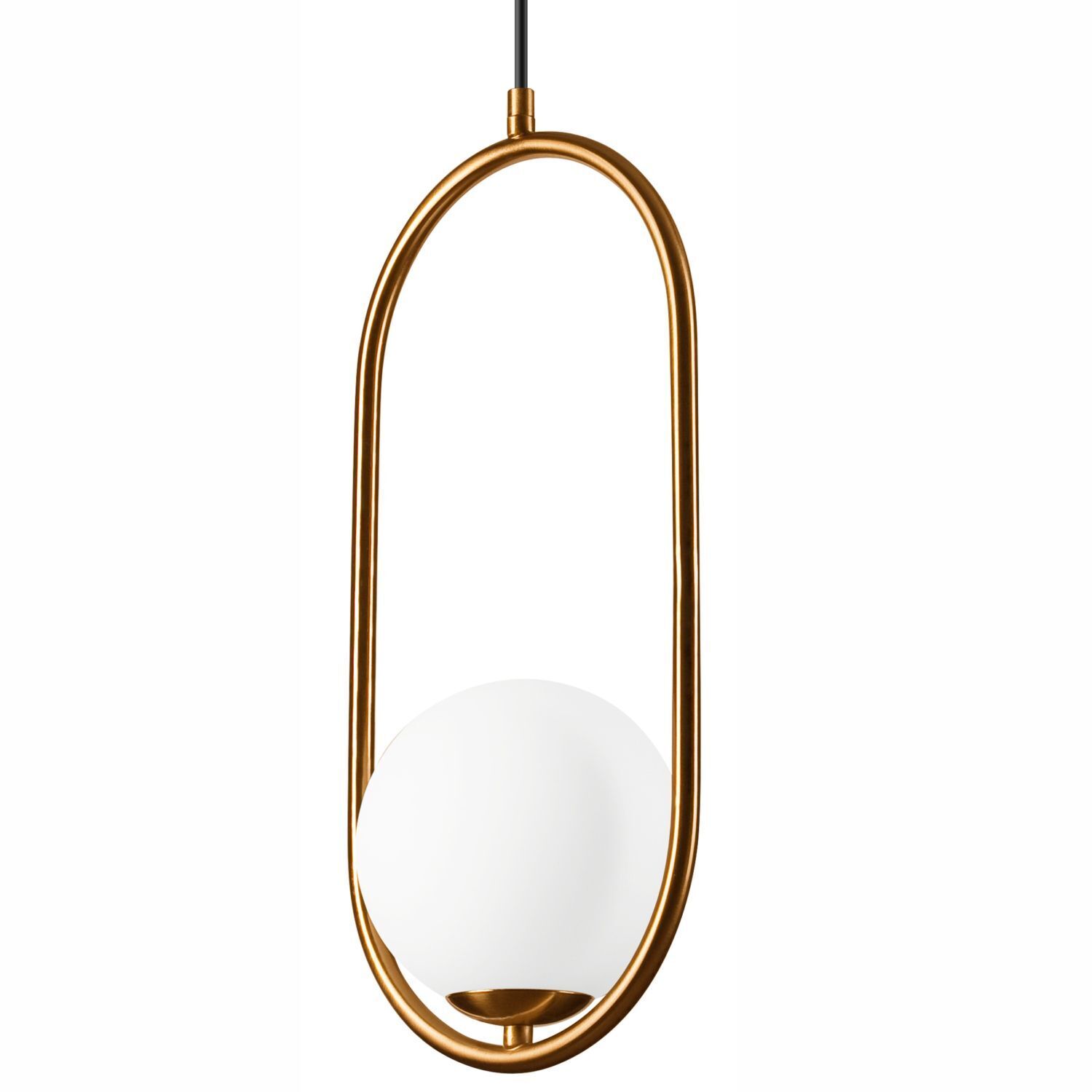 Hängelampe Glaskugel Metall in Messing Weiß G9 bis 5 W Leuchte, Lampe