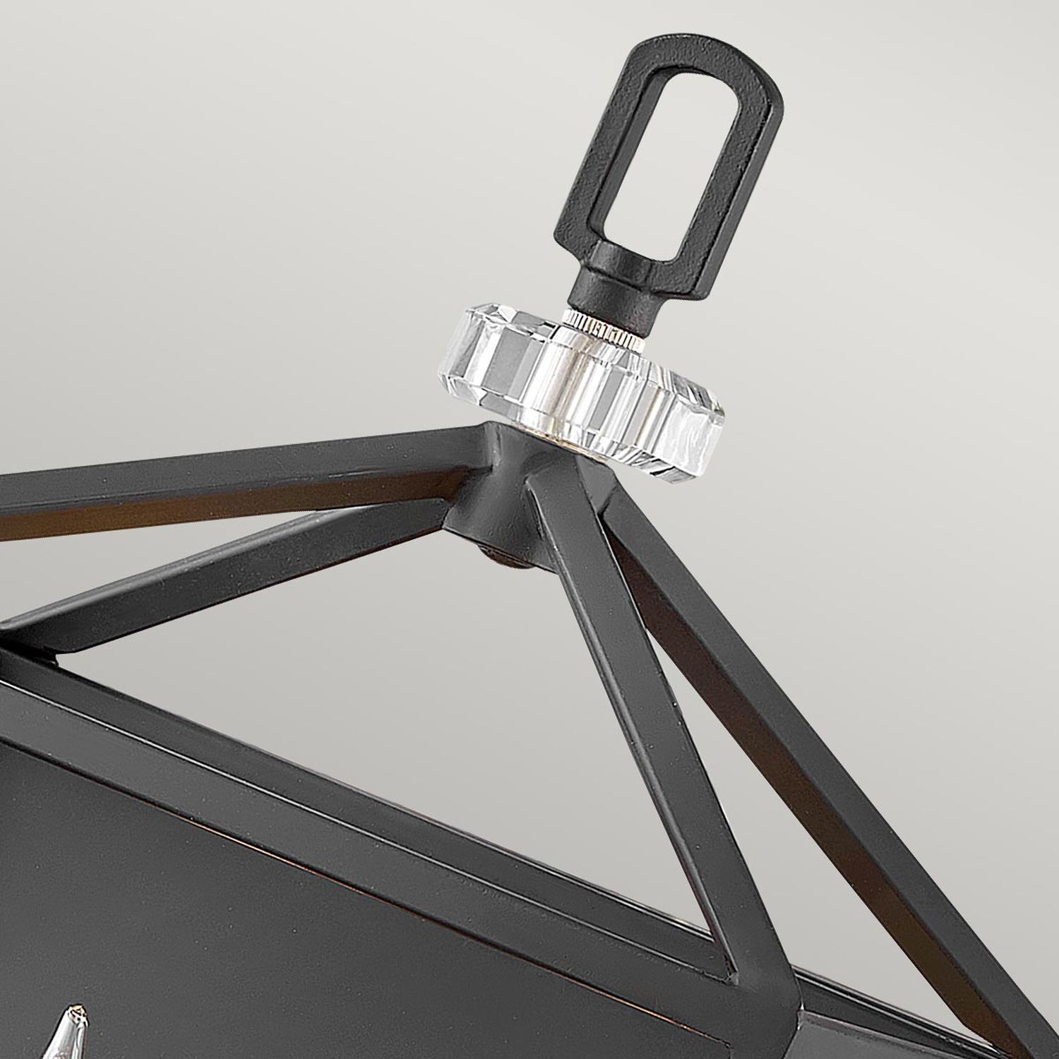Wandleuchte Metall H: 43,1 cm Schwarz Nickel poliert