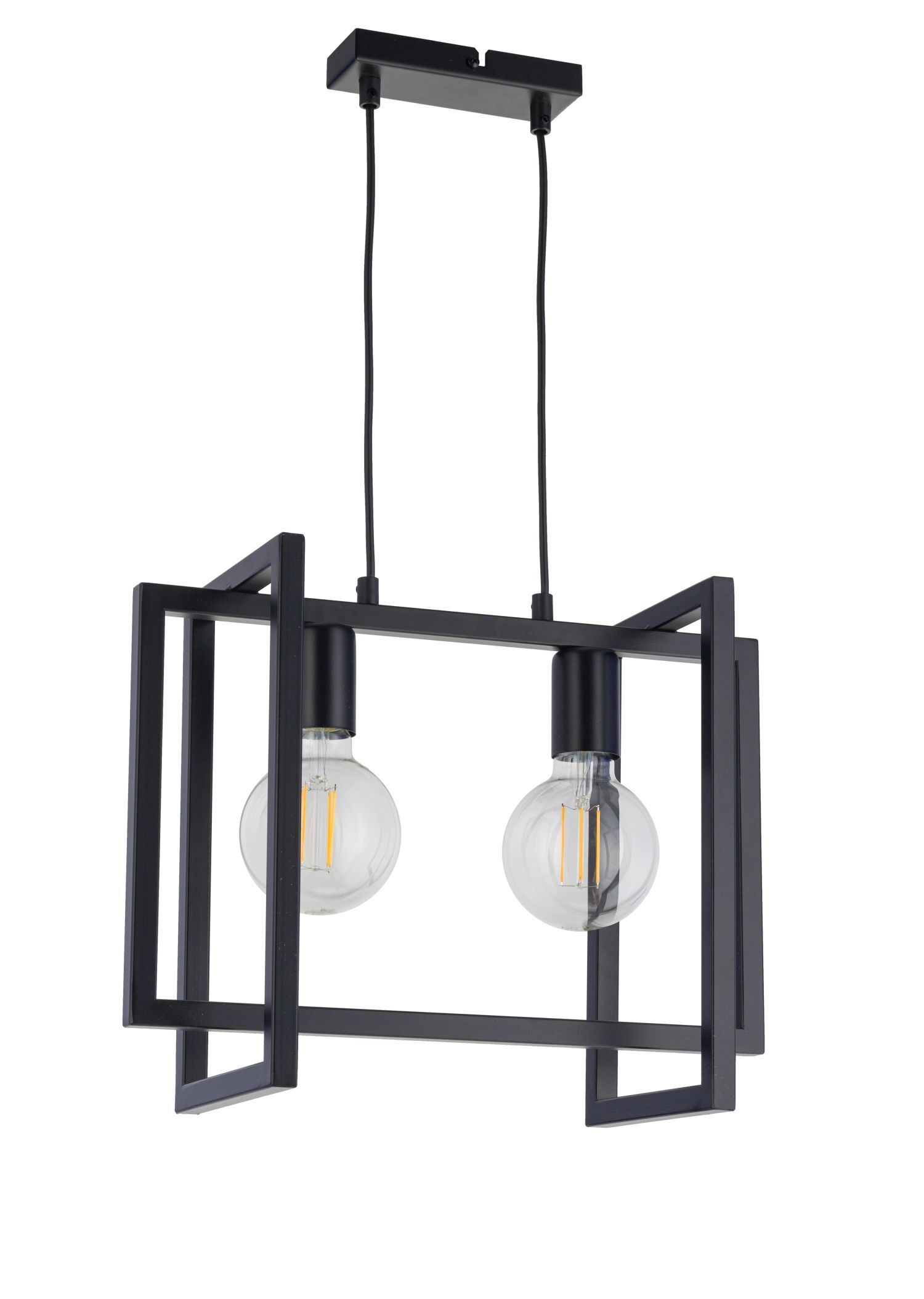 Schwarze Pendelleuchte Metall L:41 cm E27 dekorativ